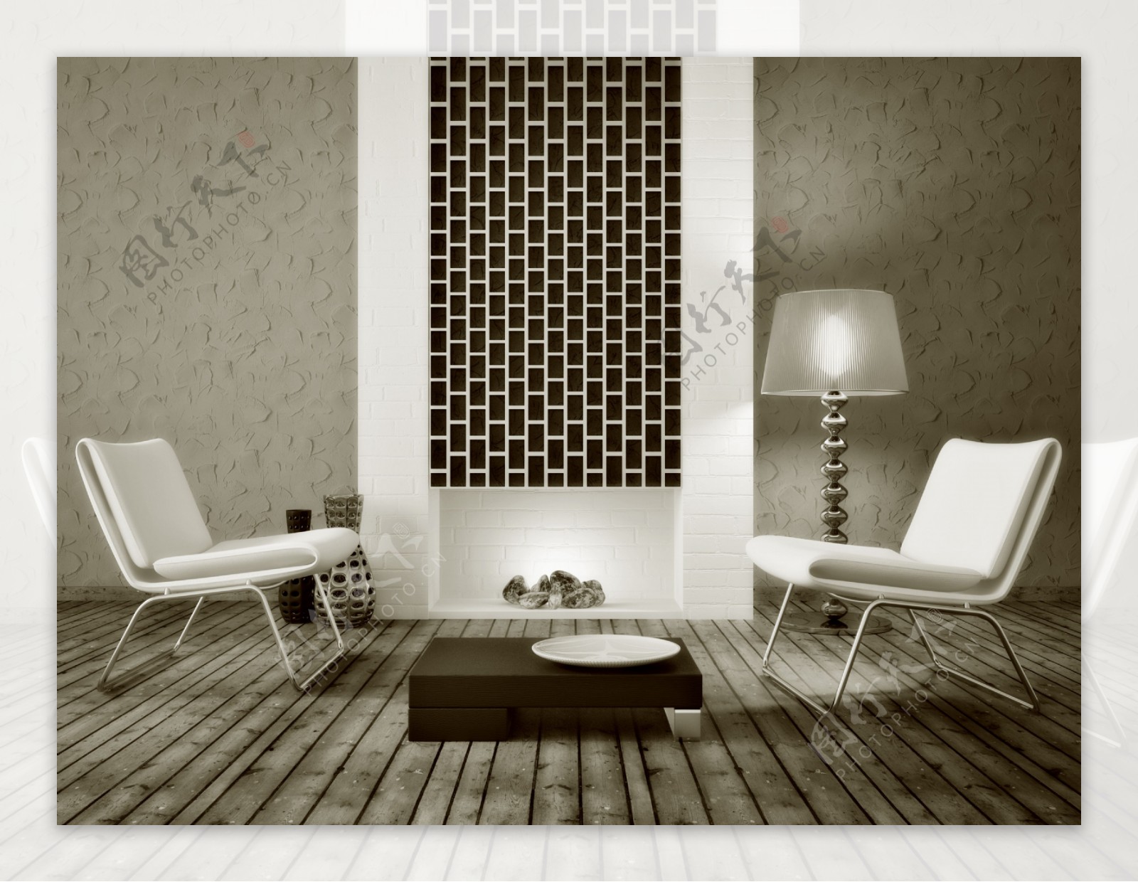 黑白风格客厅图片
