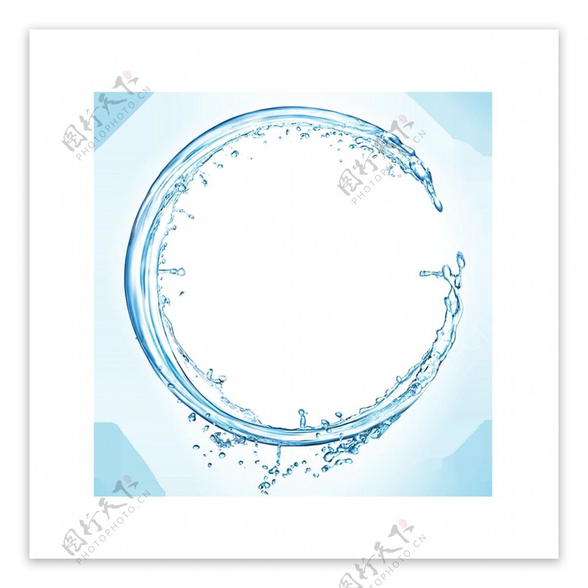 蓝色水珠圆形元素