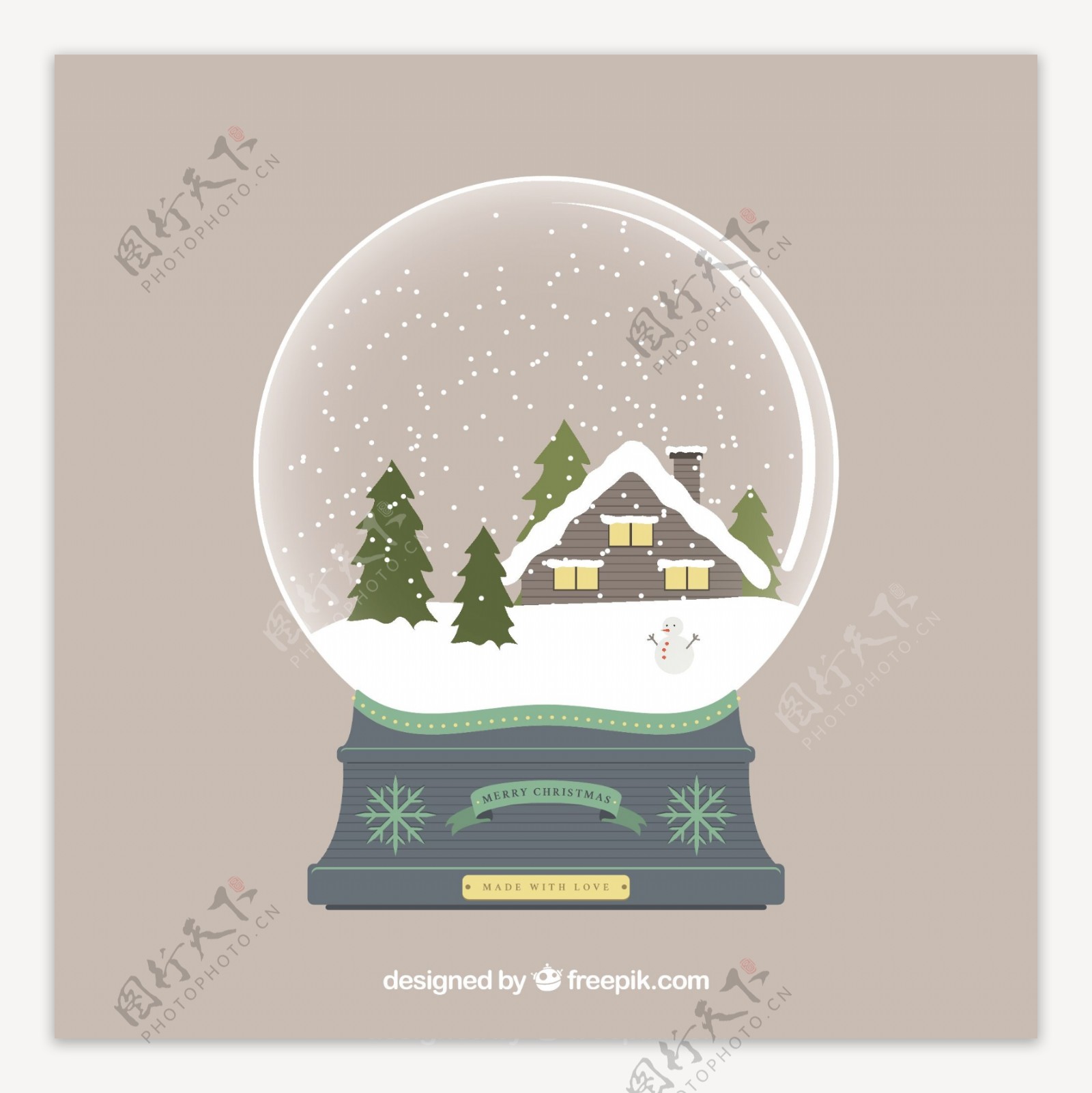 水晶球里的雪房子