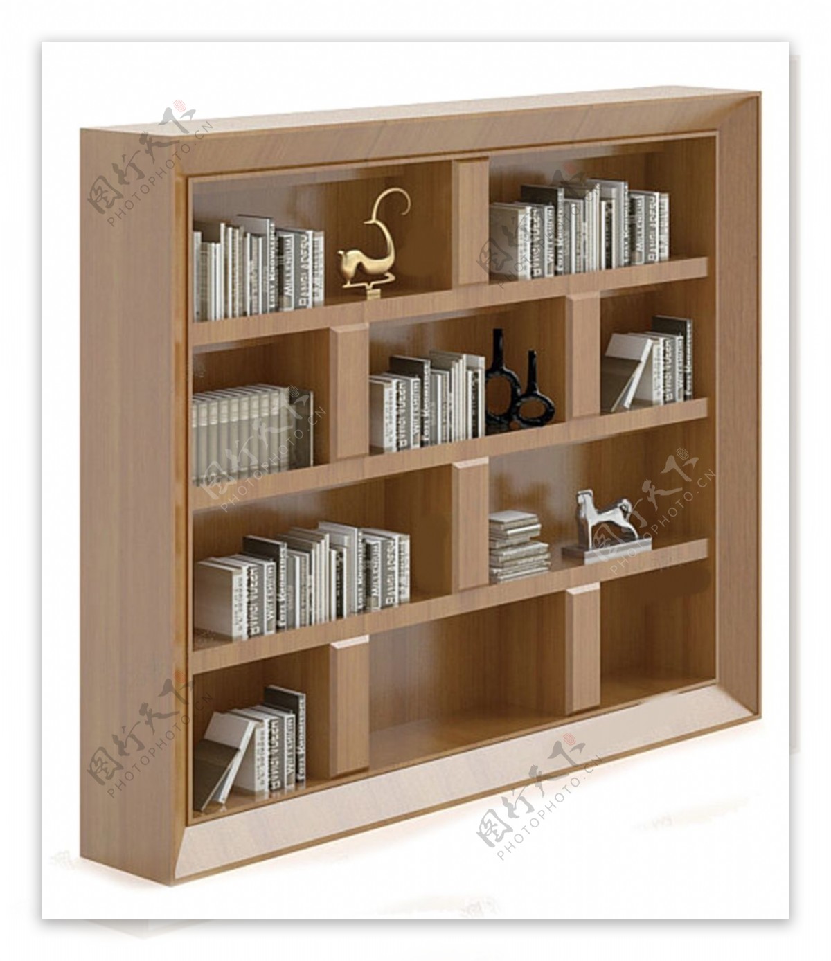 现代书柜模型模板下载