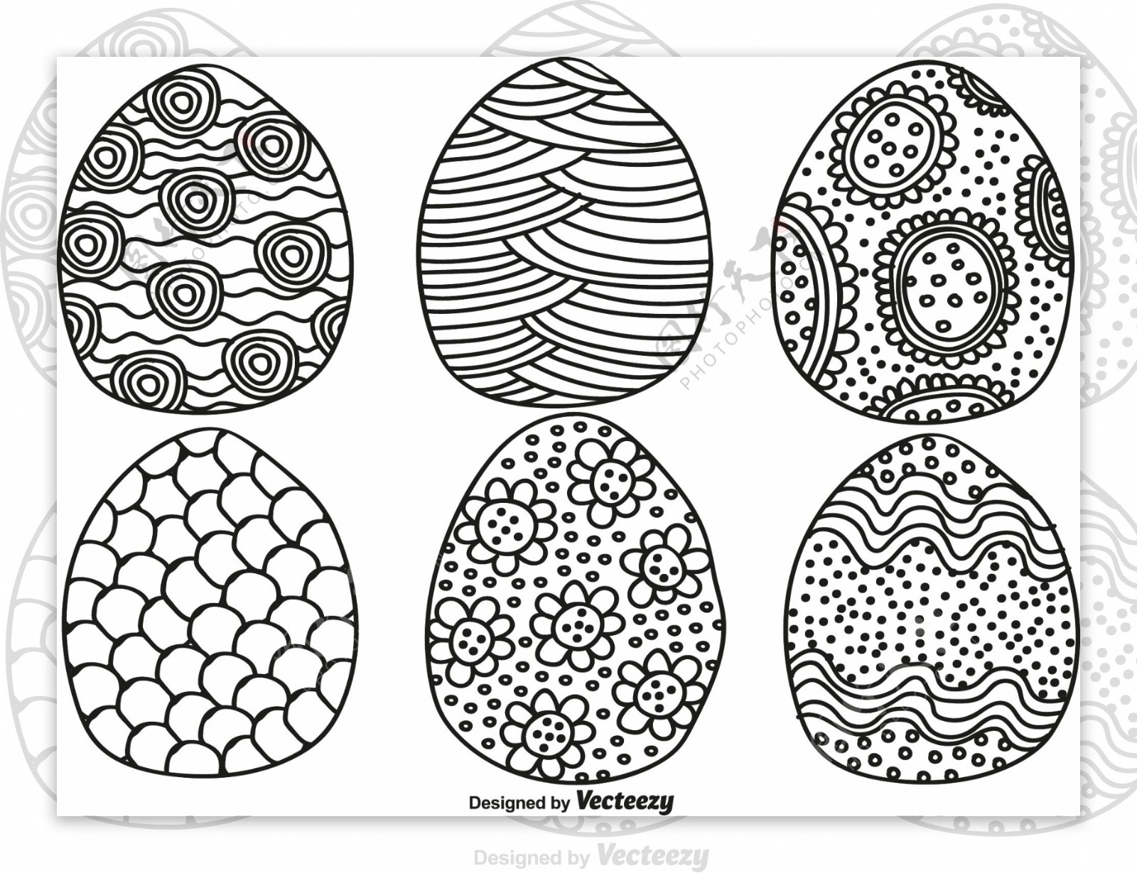 创意复活蛋花纹设计
