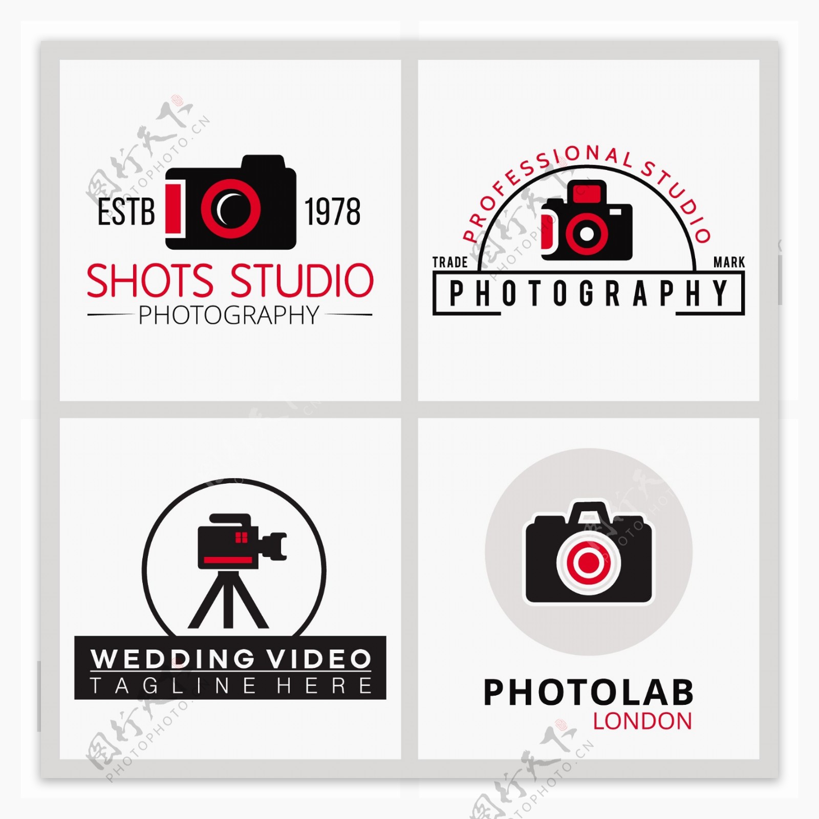 4个摄影标志logo设计
