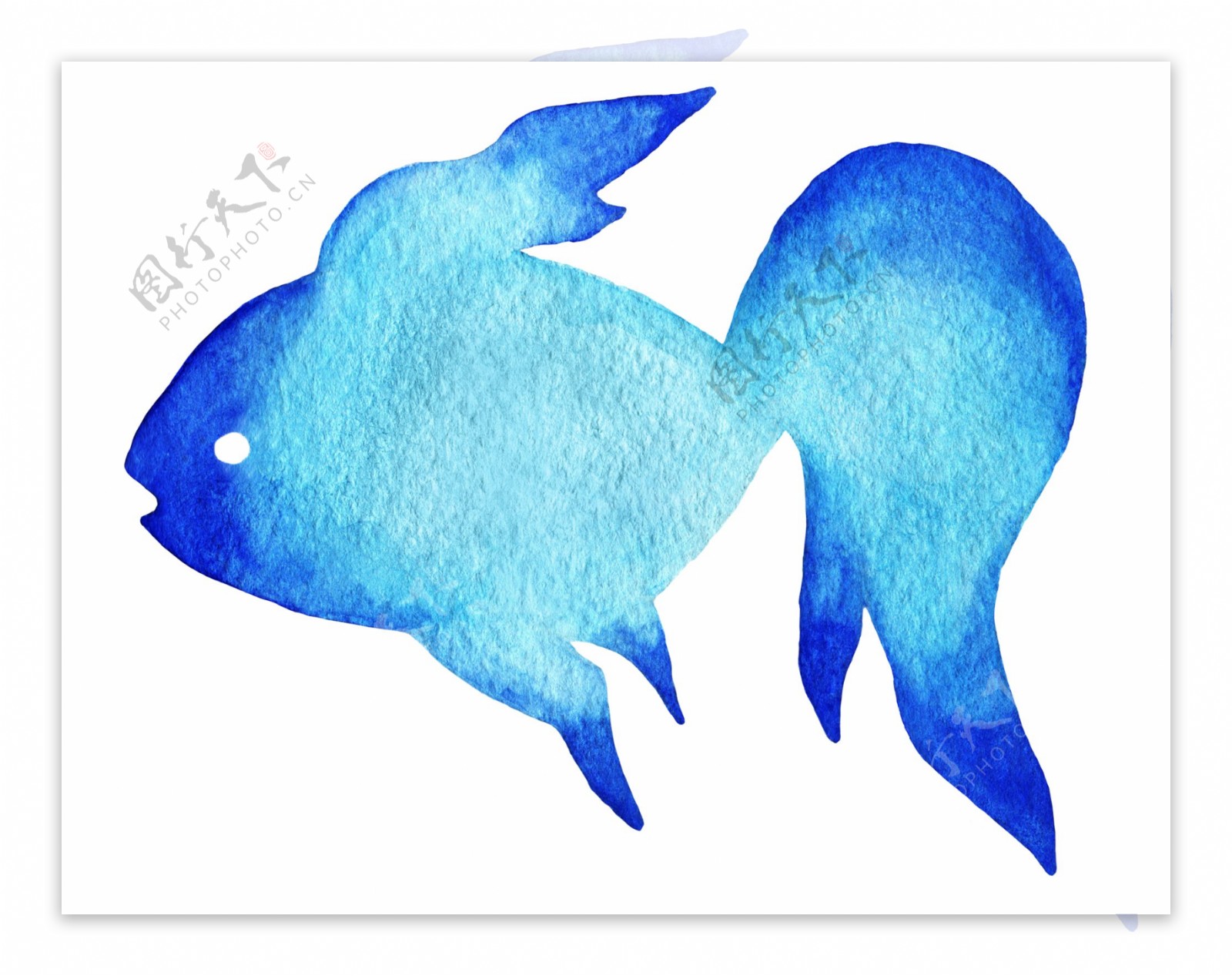 荧光蓝动漫金鱼图片素材