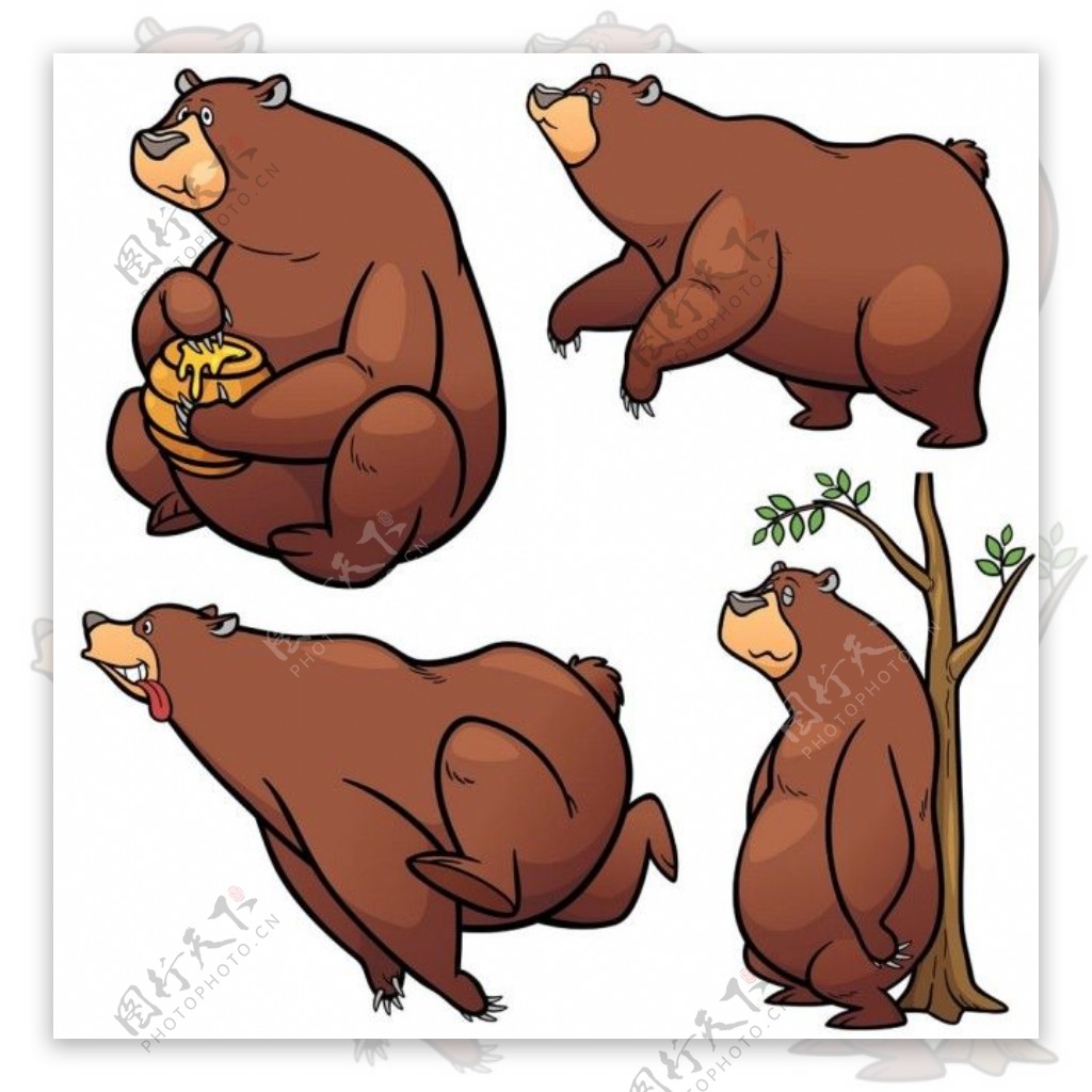 卡通棕熊漫画图片