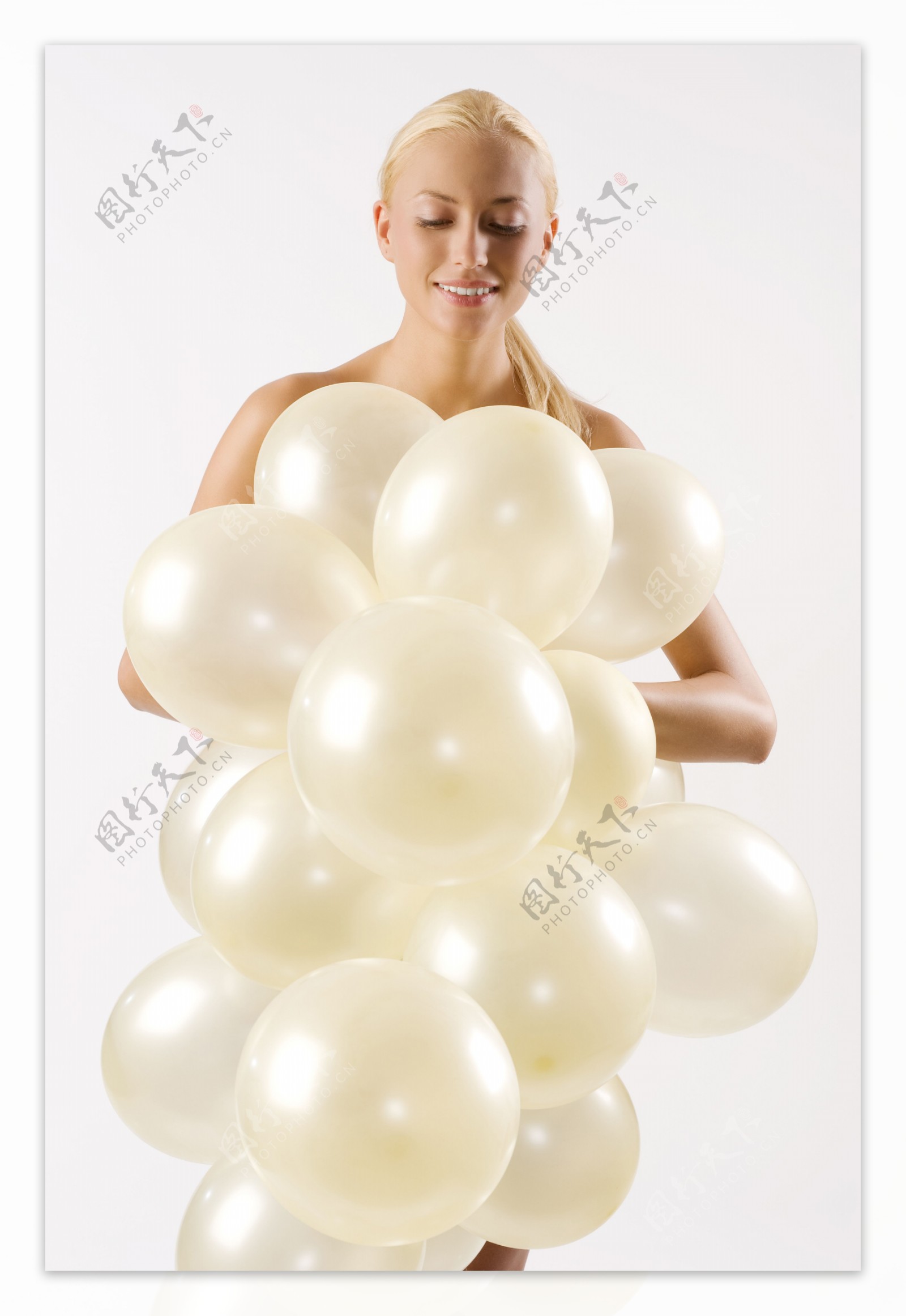 性感美女与气球图片