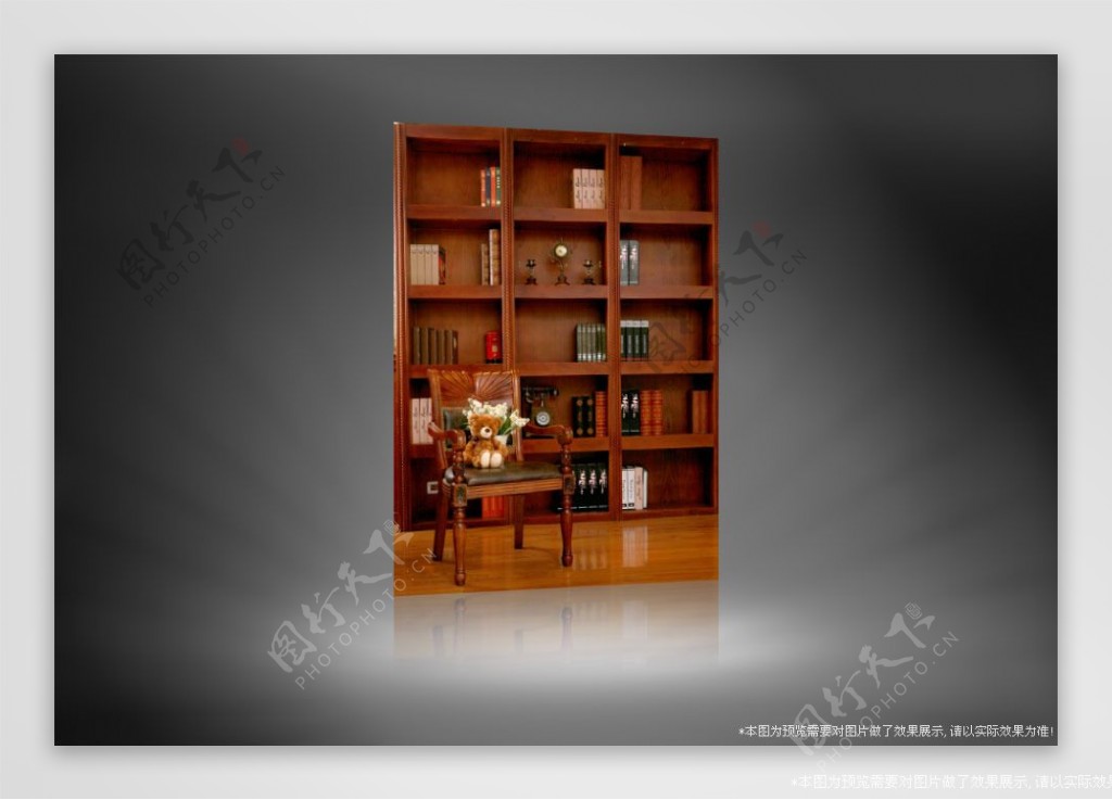 古色古香的书架影楼摄影背景图片