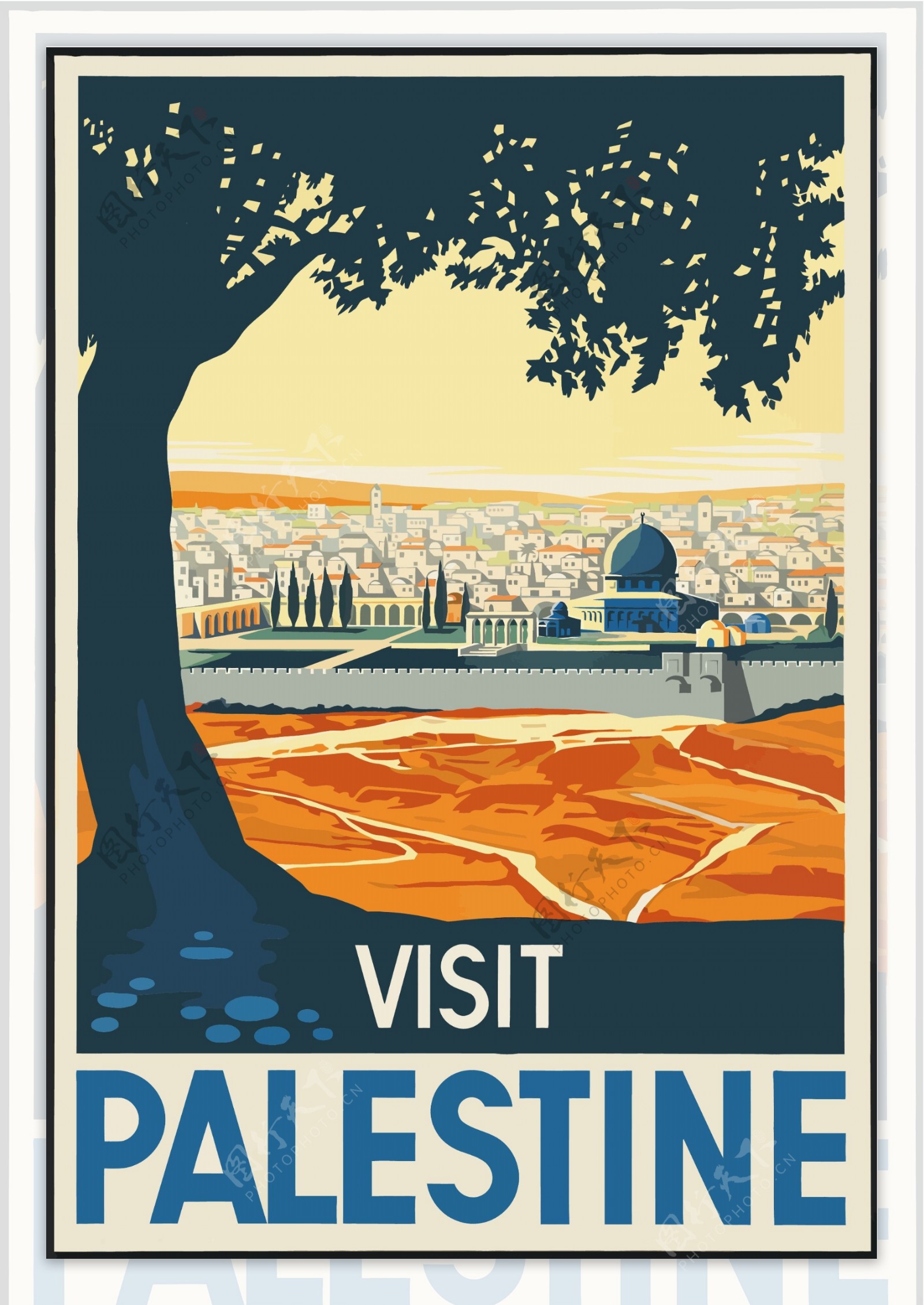 复古海报巴勒斯坦