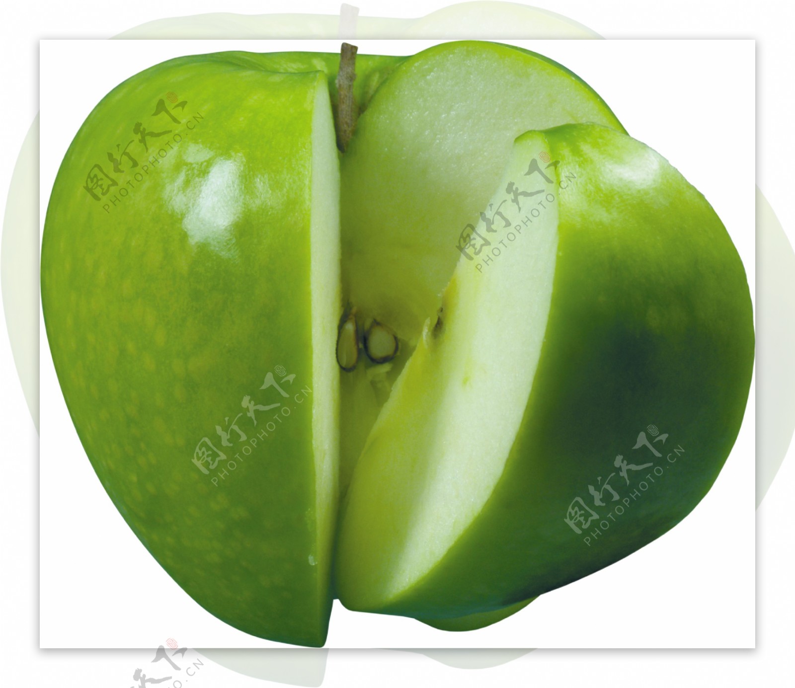 漂亮切开的苹果图片免抠png透明图层素材