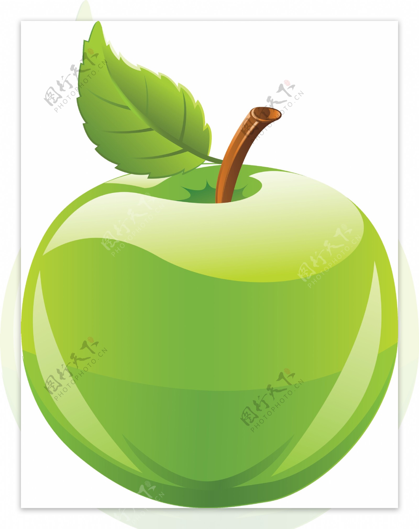 手绘绿色苹果图片免抠png透明图层素材