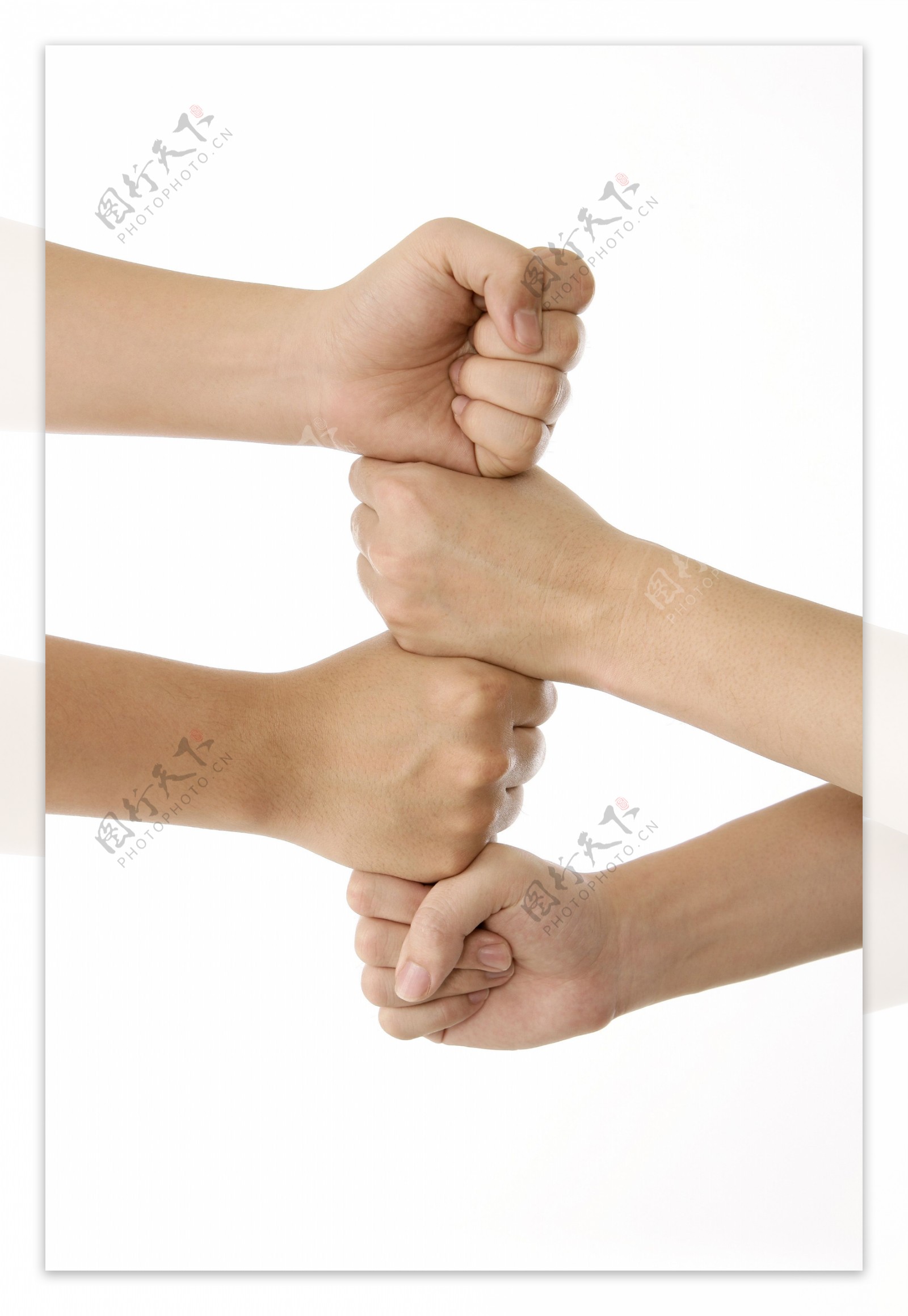 团结合作手势图片