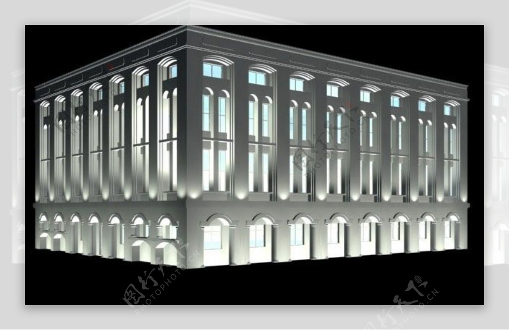MAX欧式商场建筑3d模型