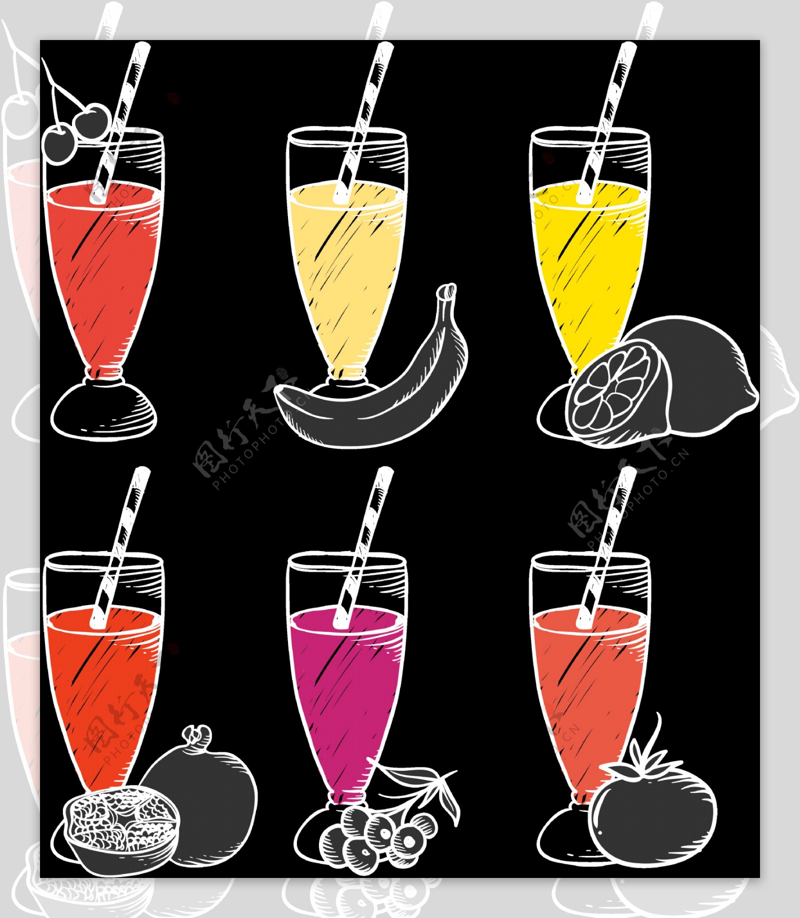 手绘果汁插画图标免抠png透明图层素材