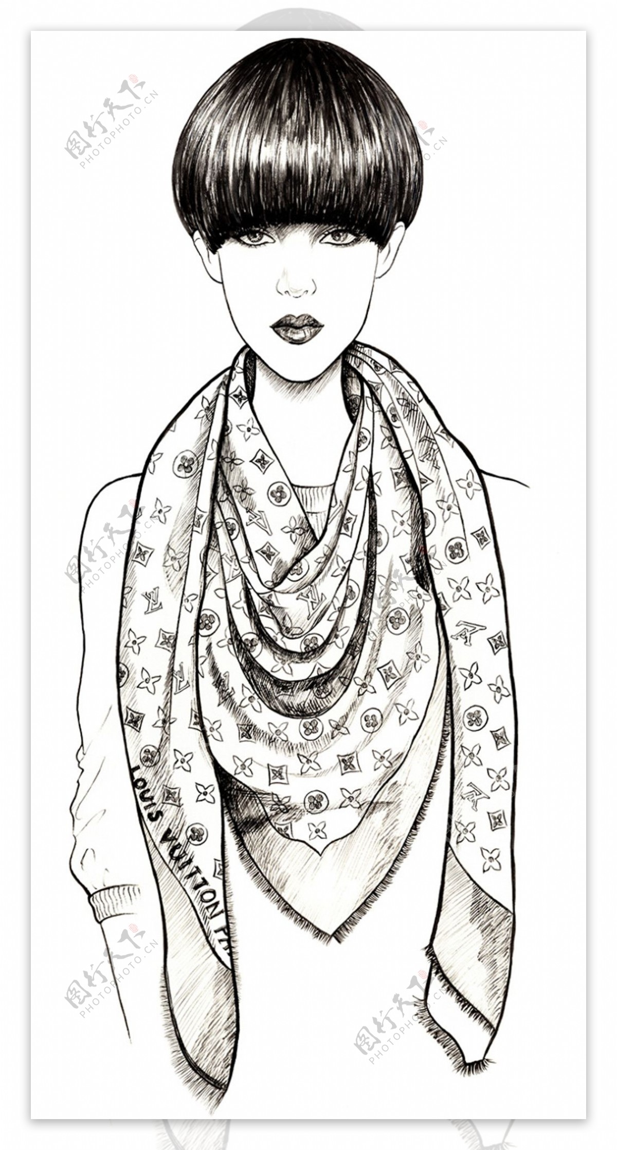 花纹围巾设计图