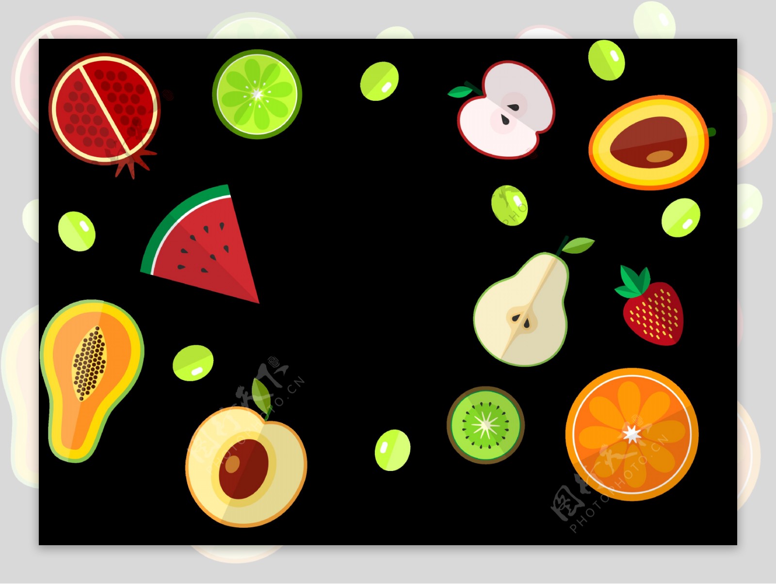 切开的水果插画图标免抠png透明图层素材