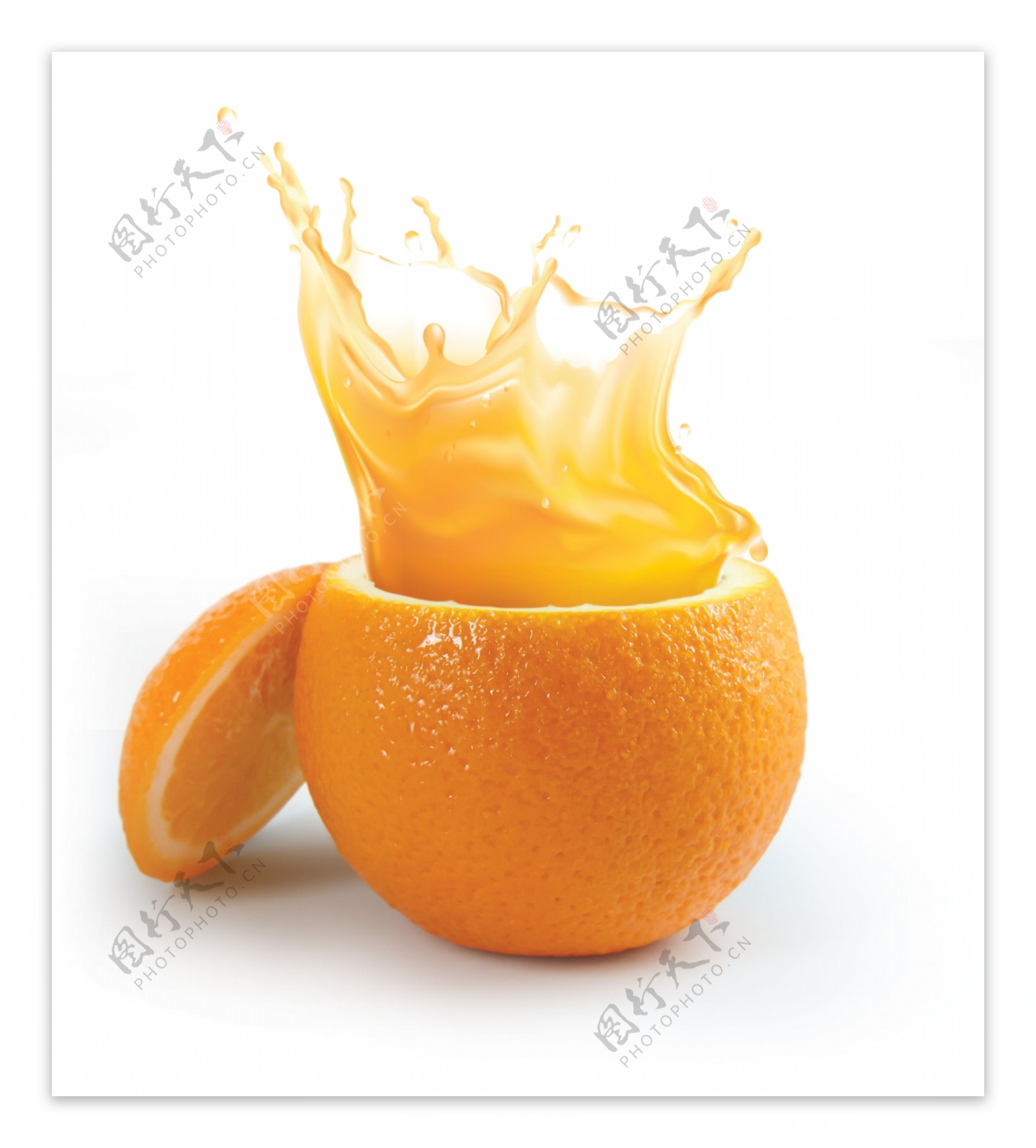 动感橙汁摄影图片