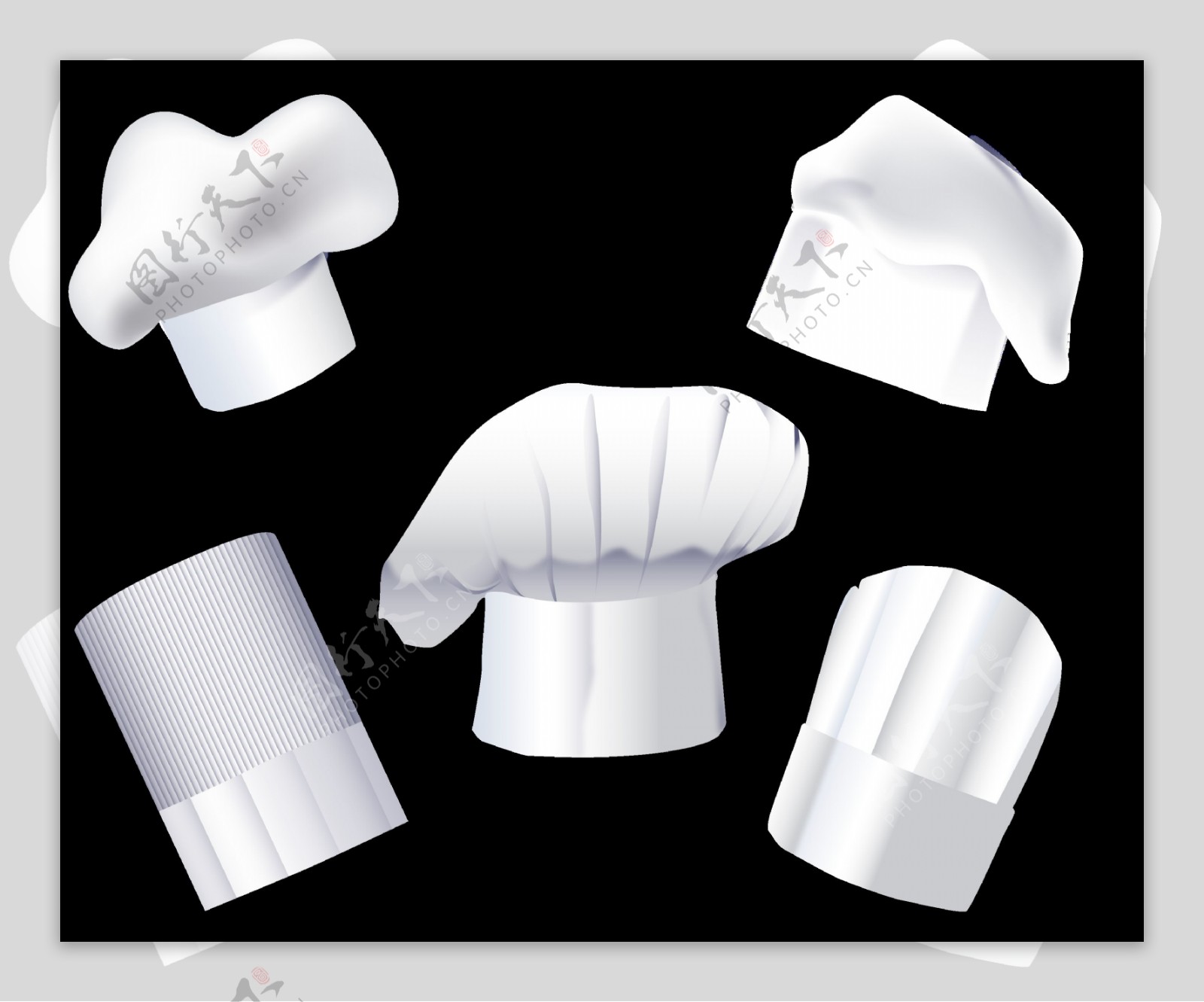 各种厨师帽插画免抠png透明图层素材