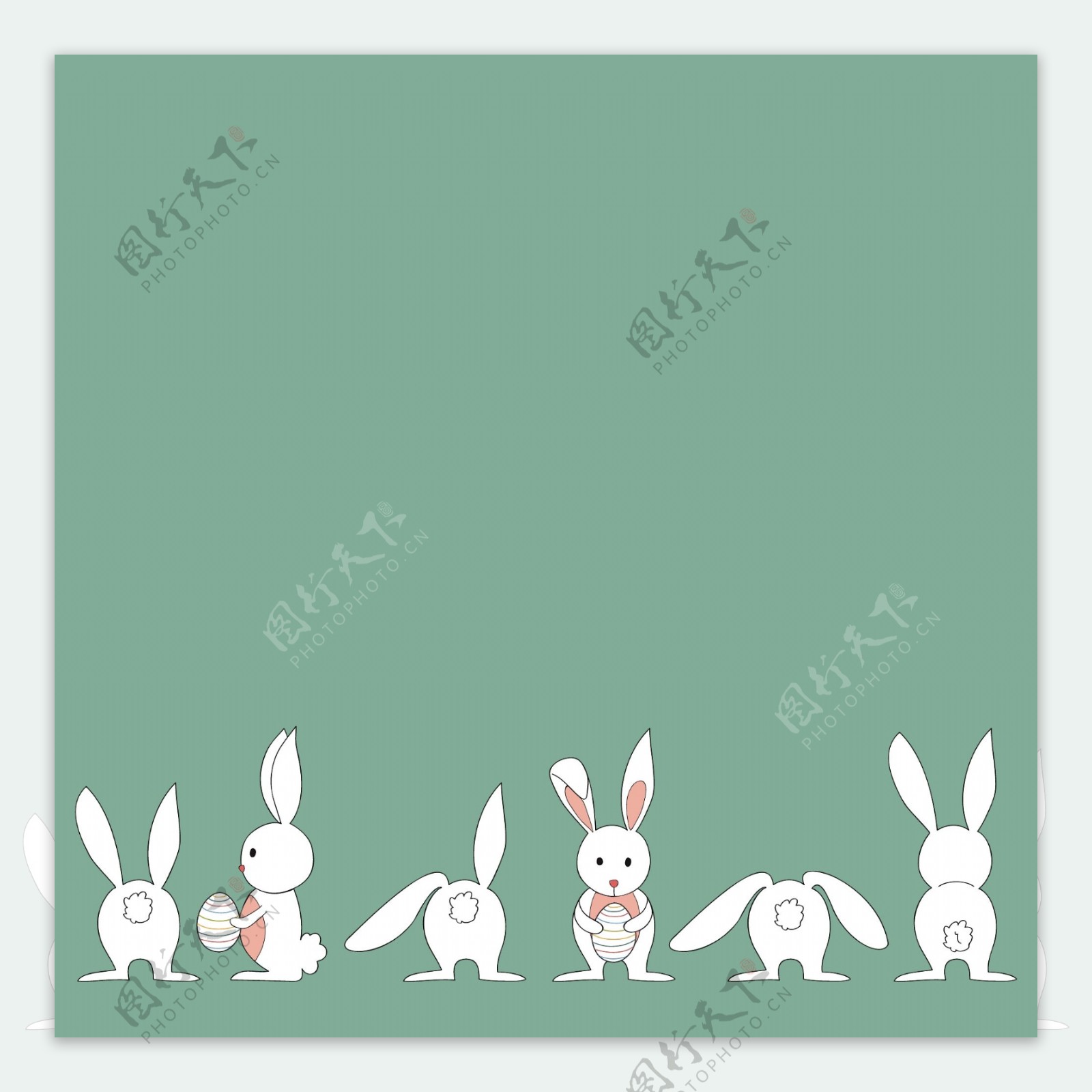各种形态姿势的兔子矢量素材
