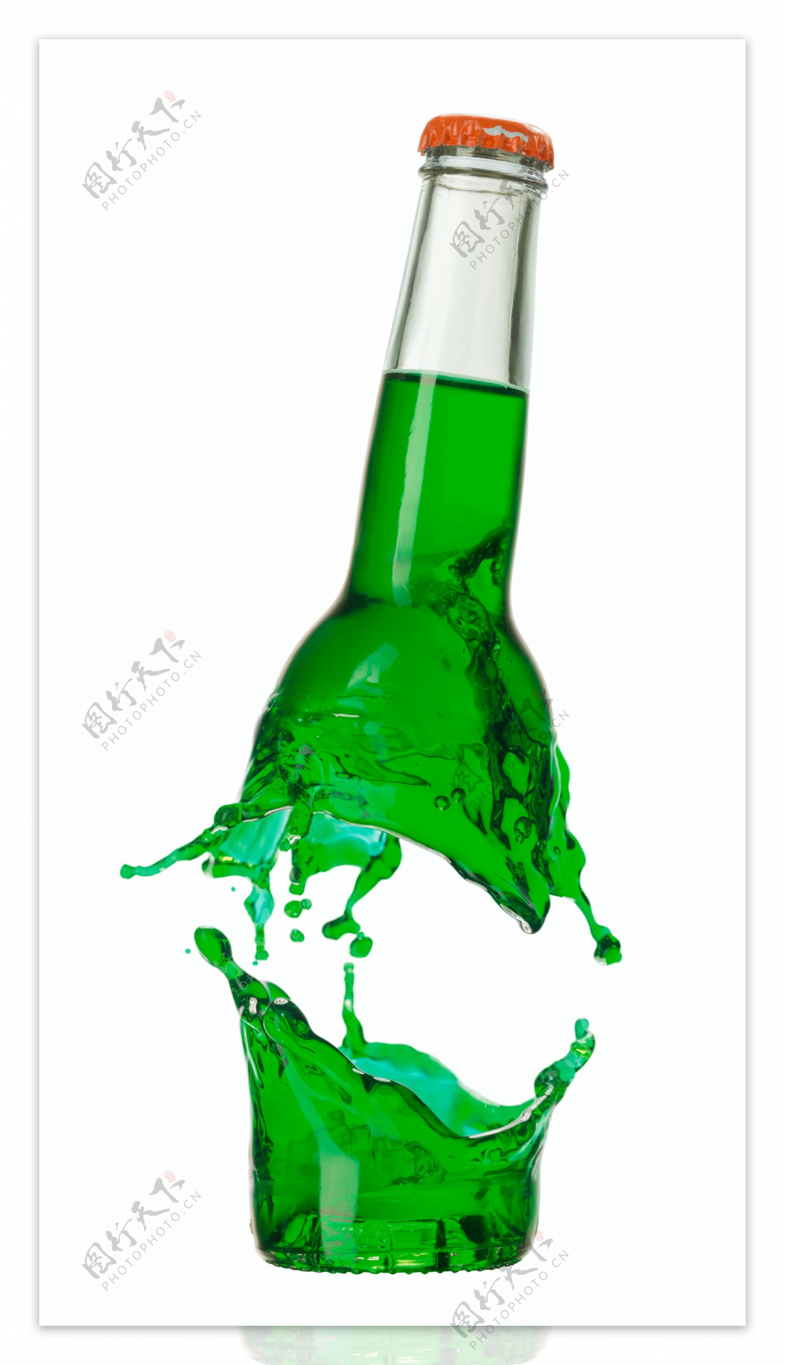 创意绿色酒瓶图片