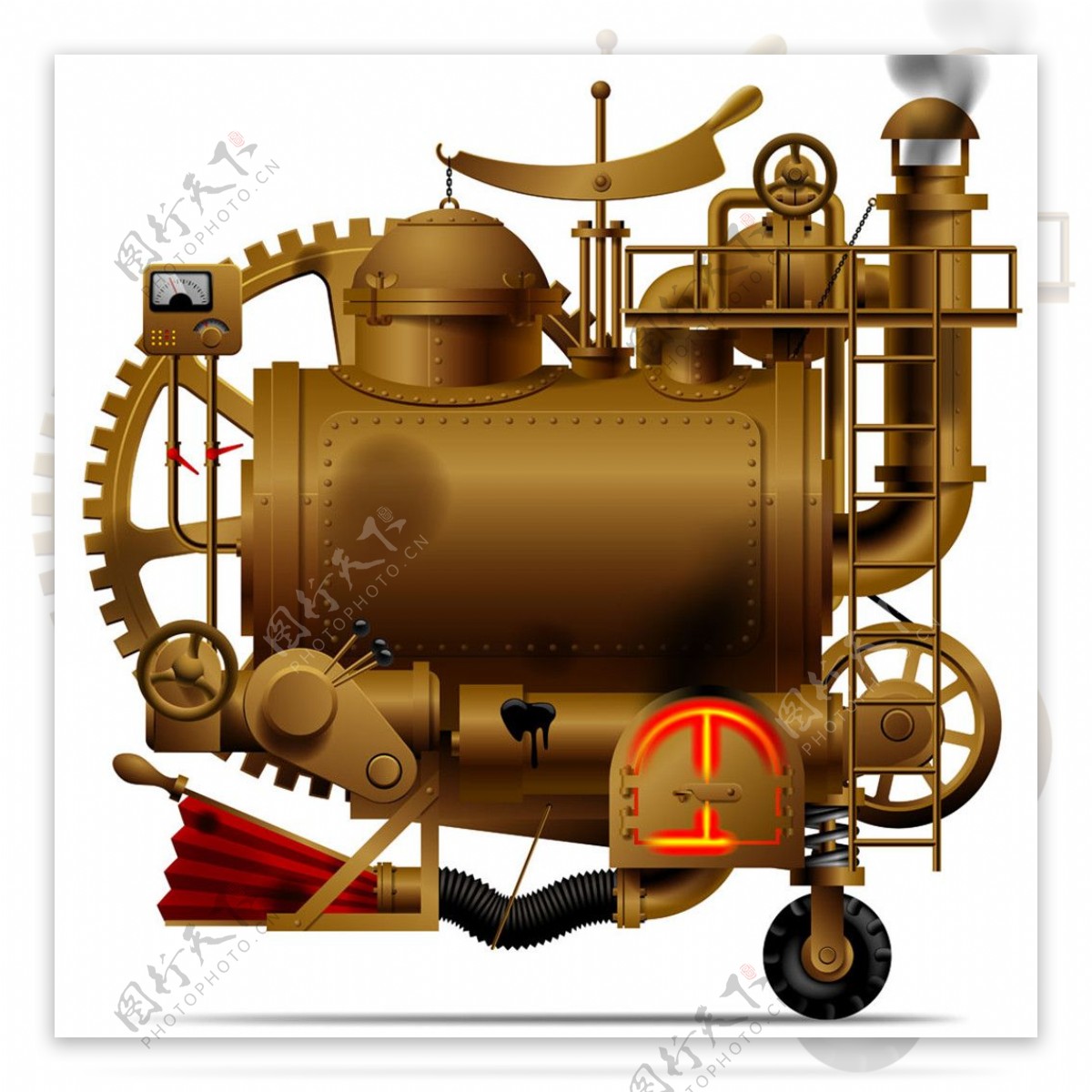 黄色机械工业机器图片1