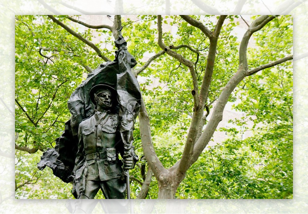 新约克公园雕像控股旗