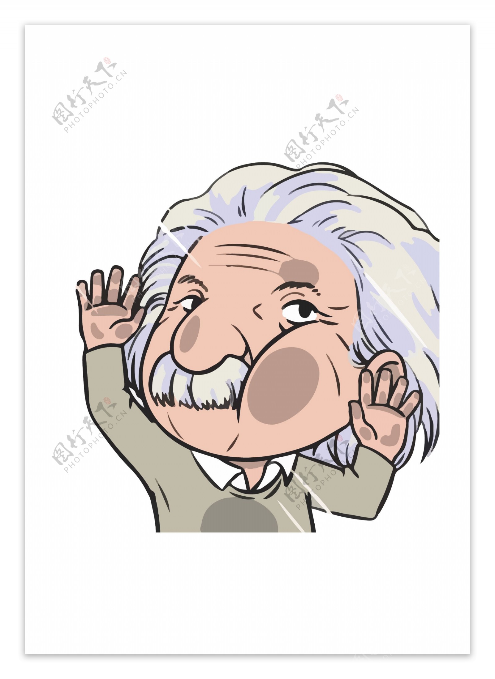 卡通人物爱因斯坦小老头ai矢量图下载