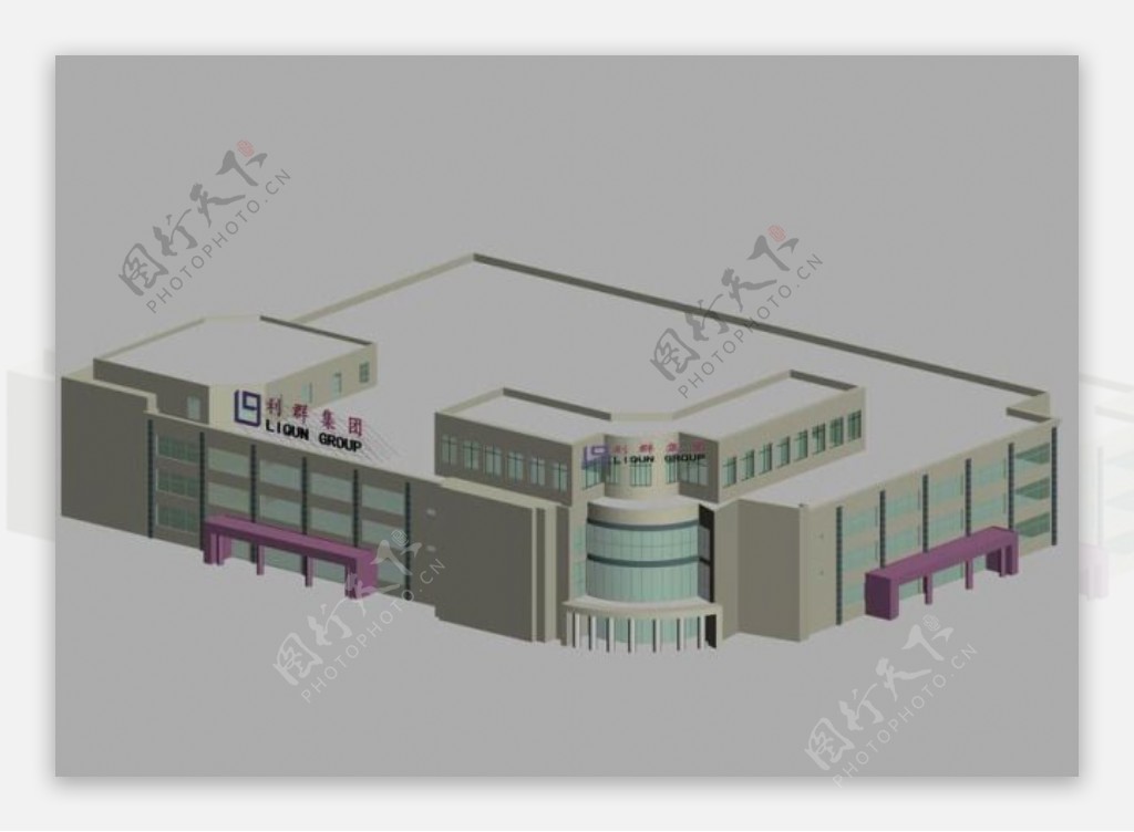 MAX利群集团简模建筑3D模型