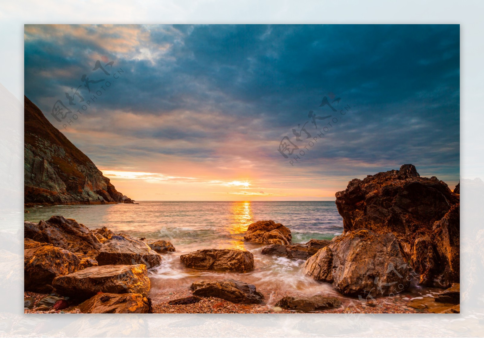 黄昏大海夕阳落日风景图片