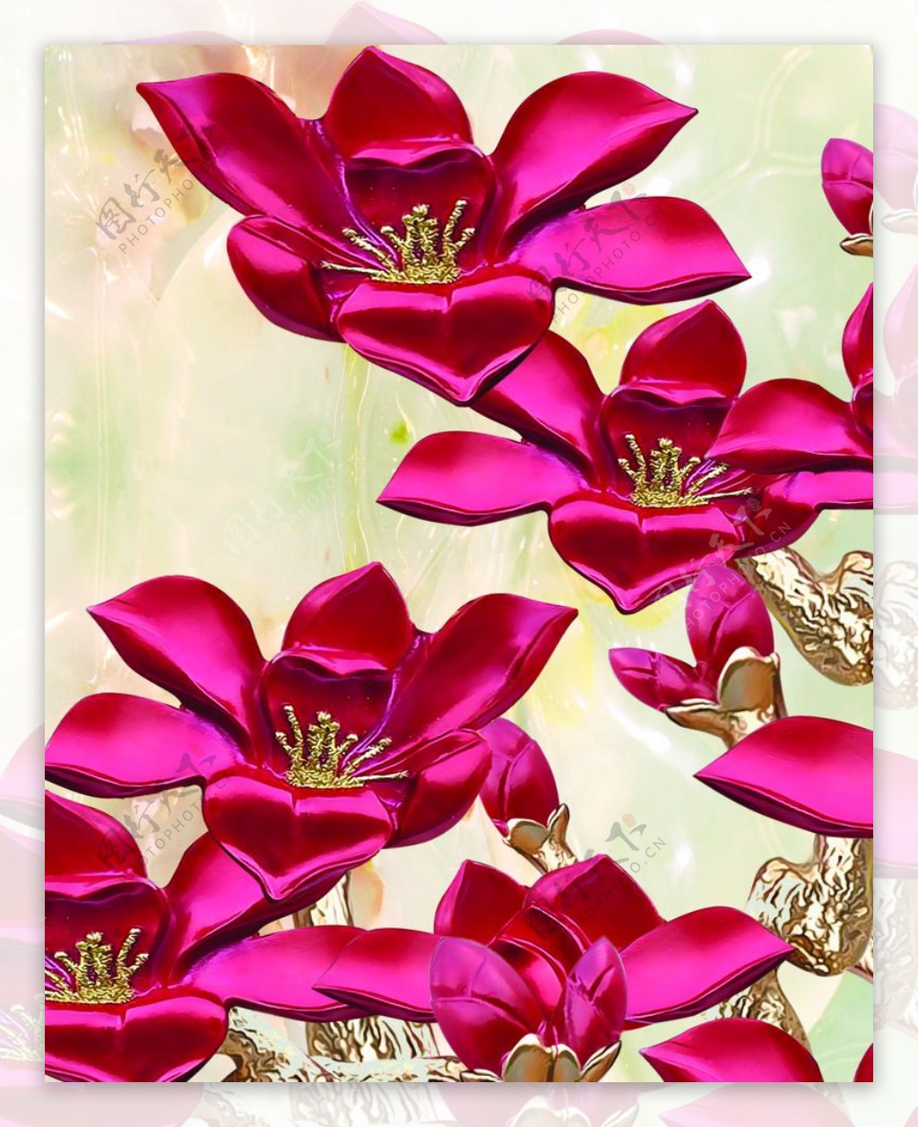 紫红玉兰花