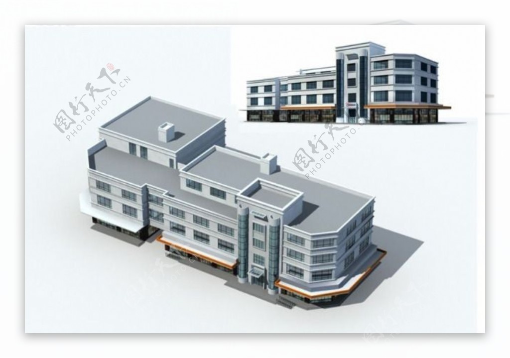 商业办公楼建筑设计3D模型