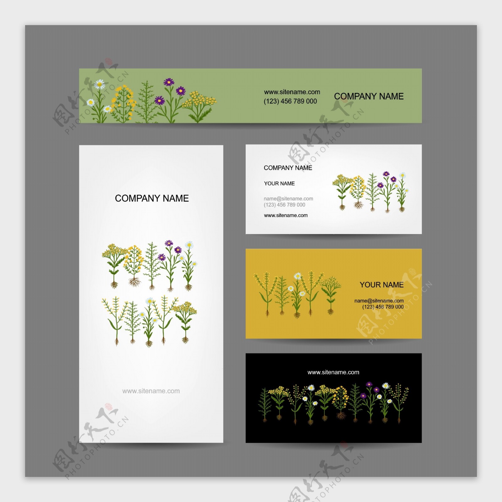 花卉装饰企业卡片图片