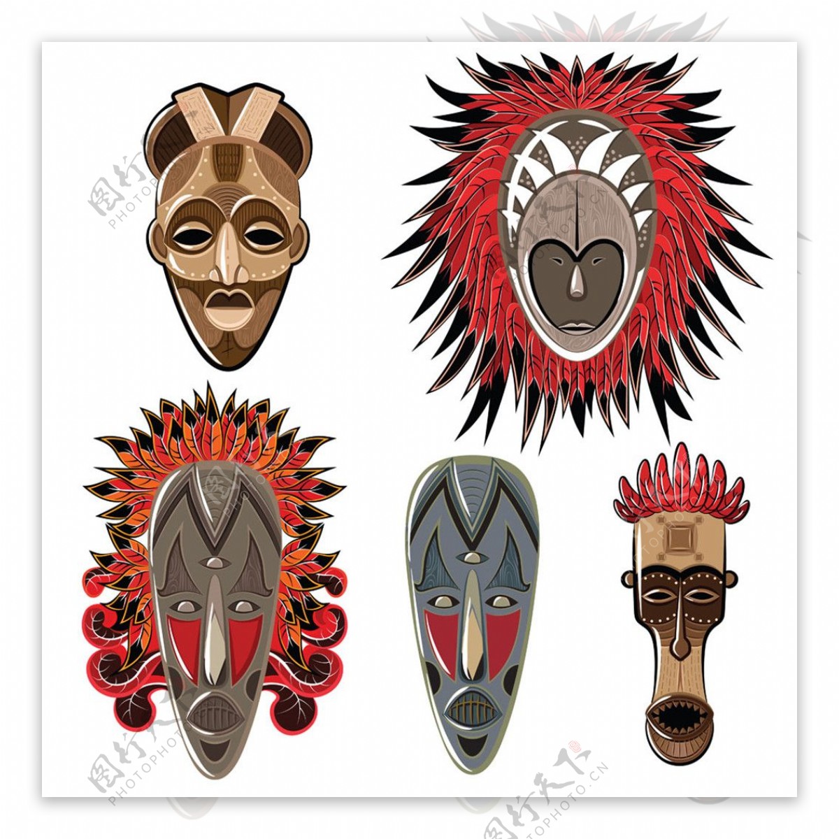 民族羽毛面具图片