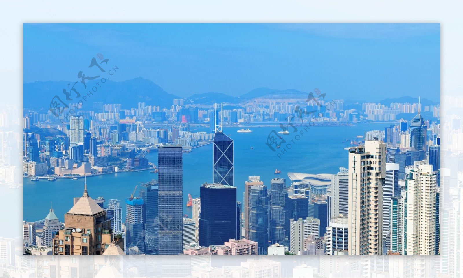 香港的建筑和水面图片