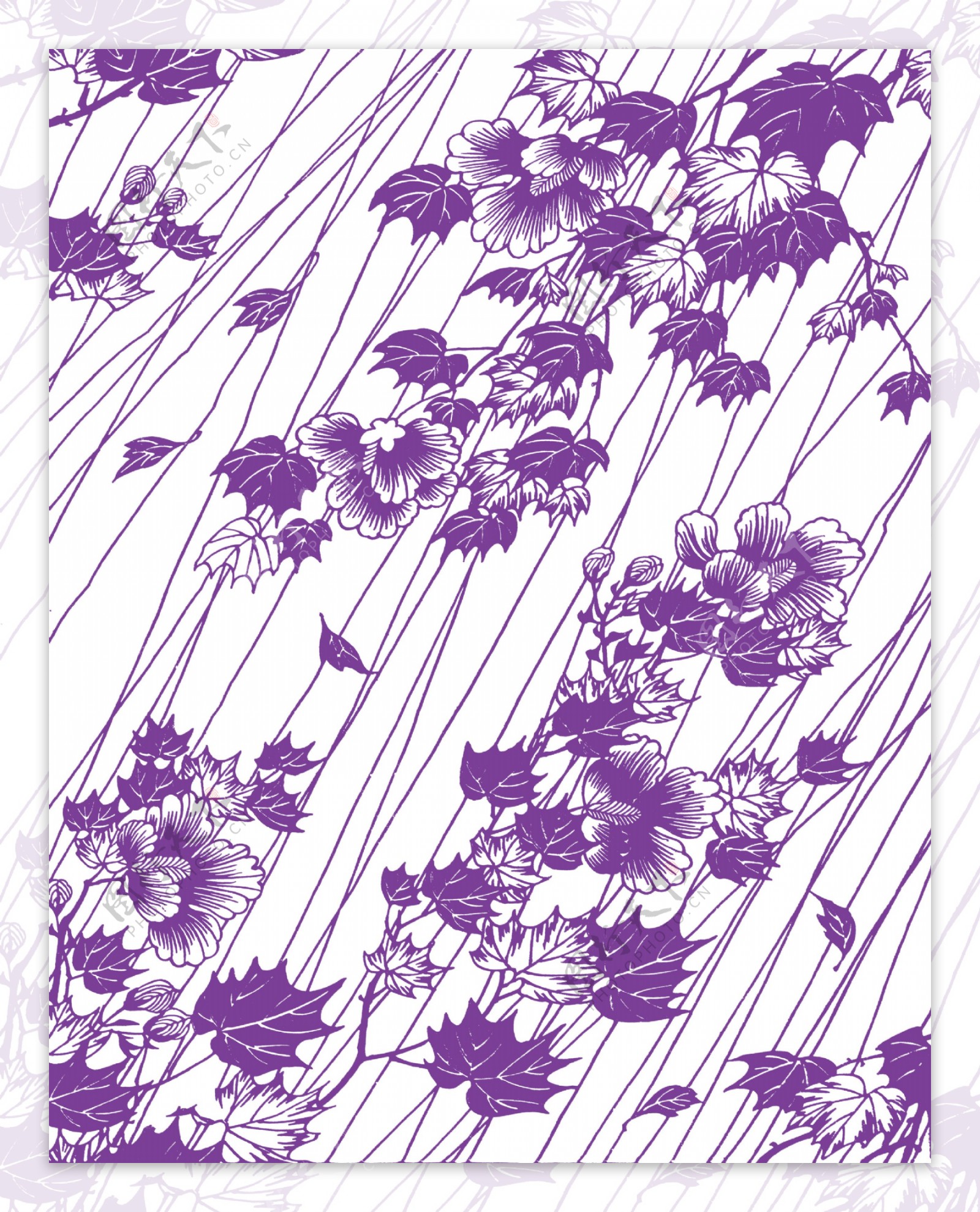 紫叶情移门图案