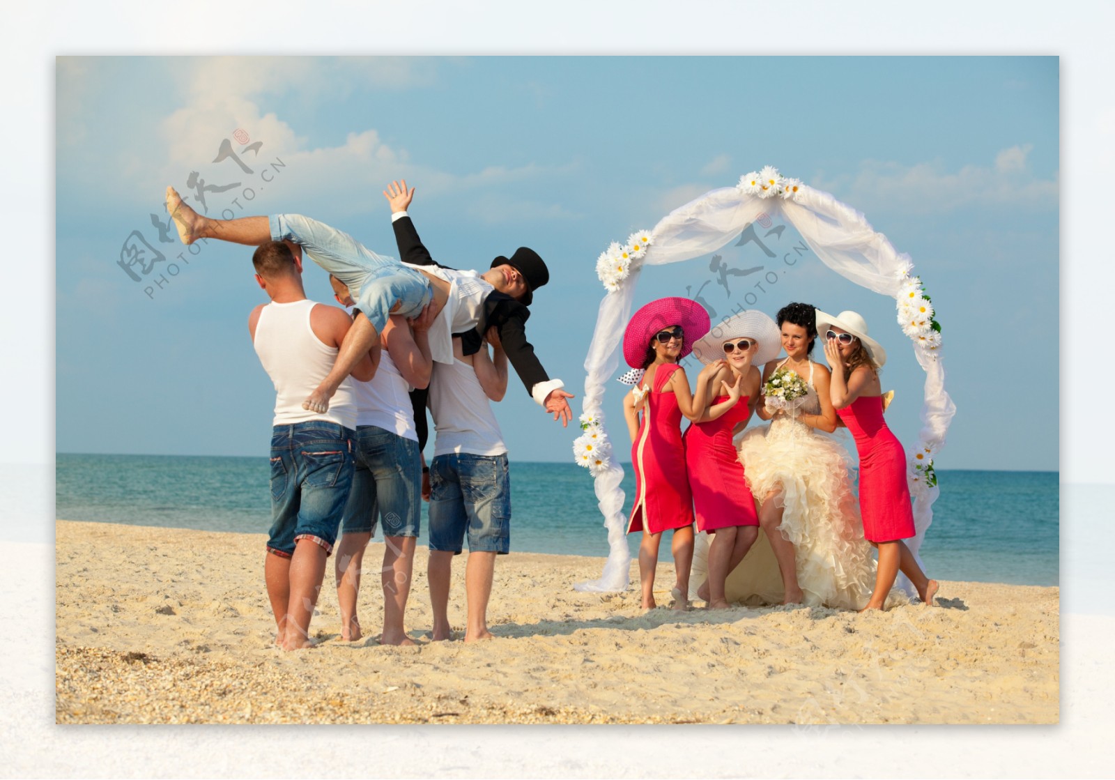 沙滩婚礼高清摄影图片图片