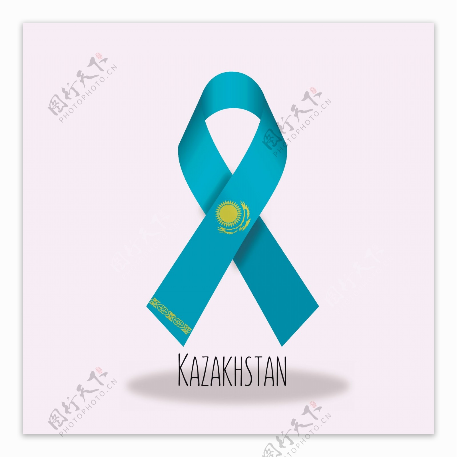 哈萨克斯坦国旗丝带设计矢量素材