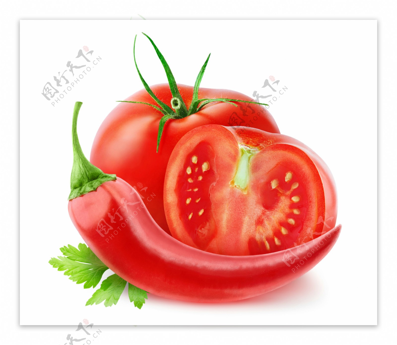 红辣椒与西红柿图片