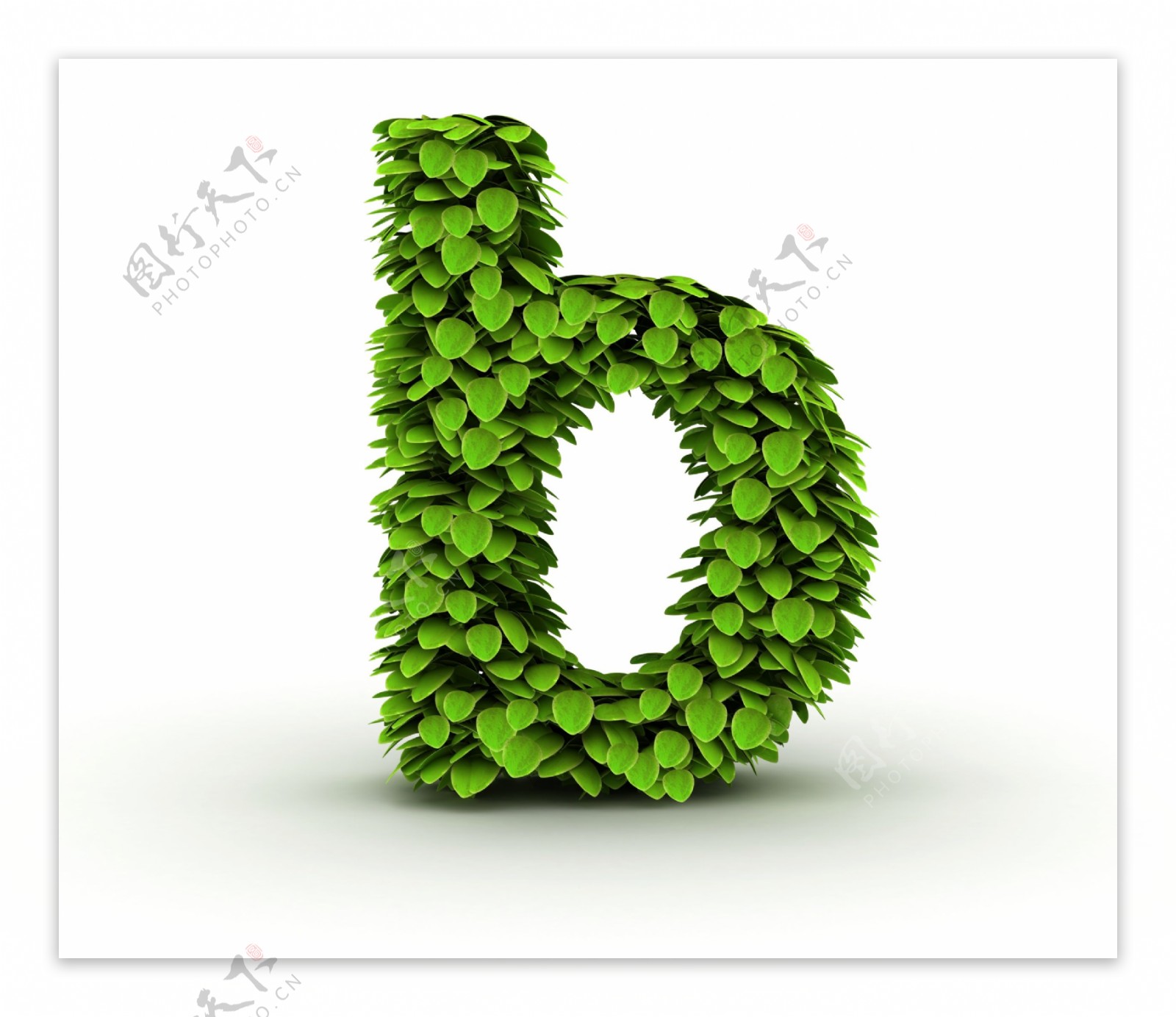 绿叶组成的字母b
