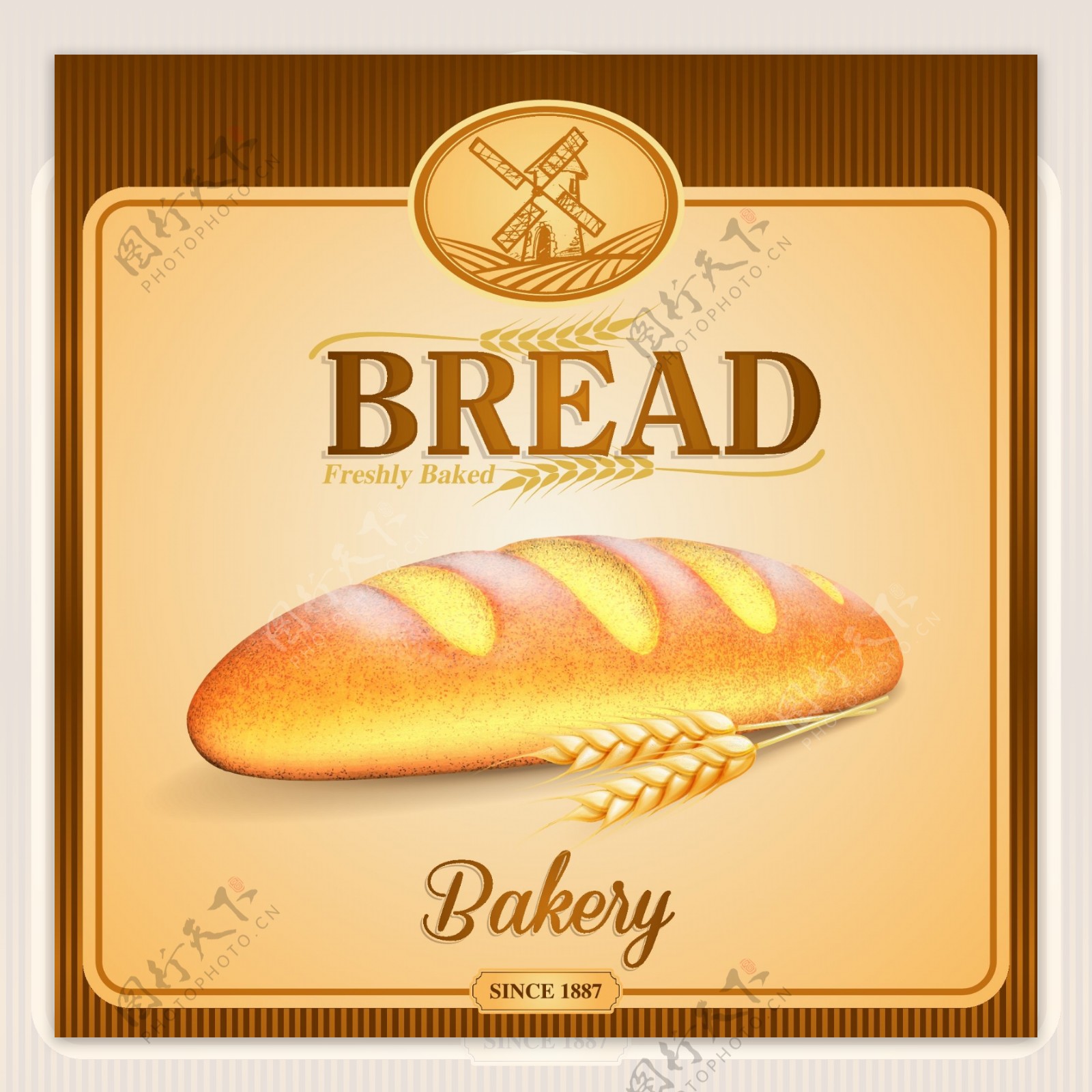 美味的全麦面包广告矢量