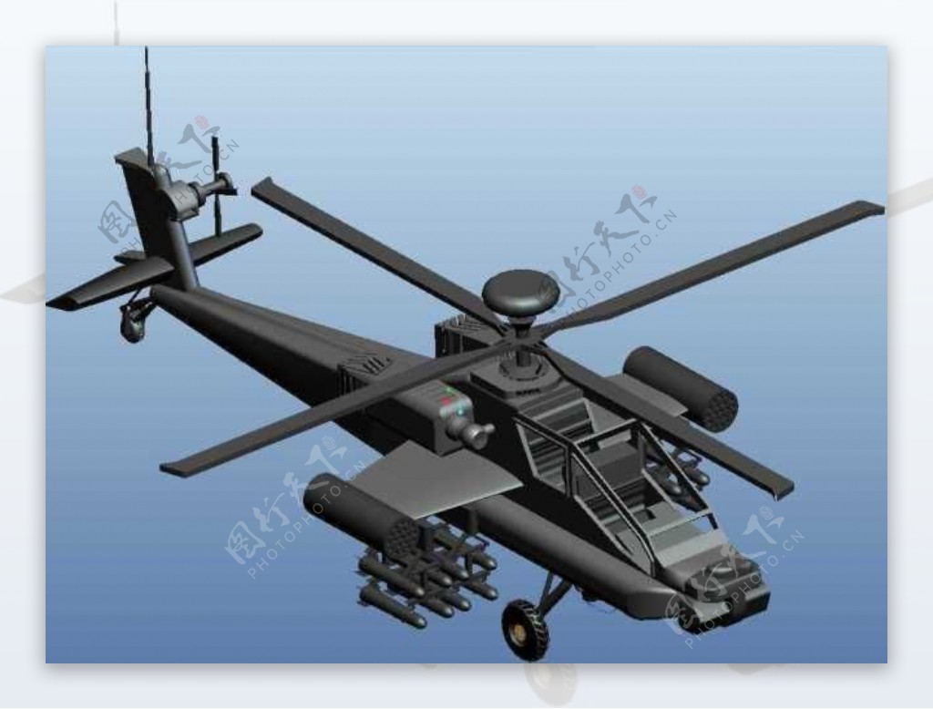 阿帕奇直升机机械模型