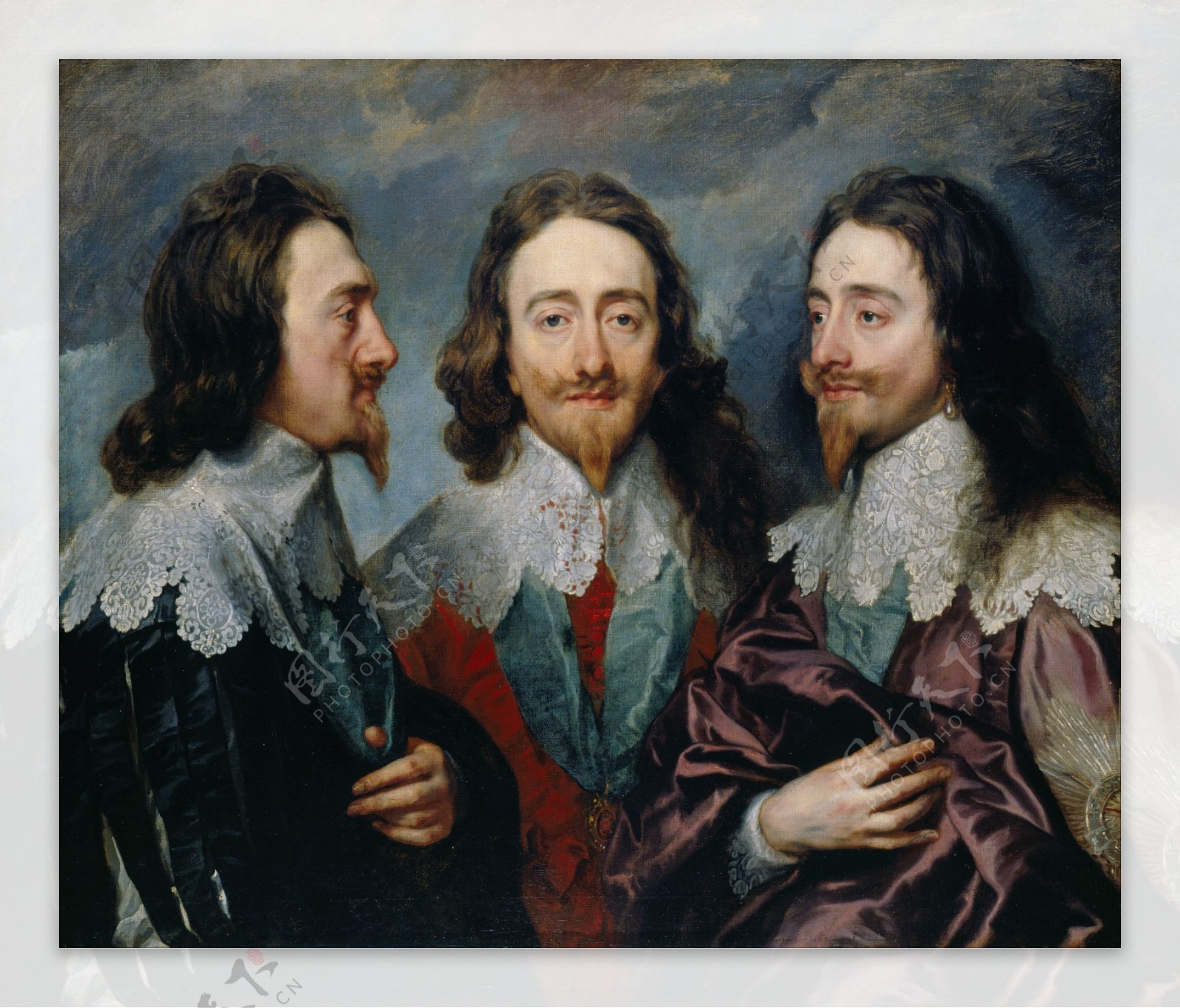 三个男人油画图片