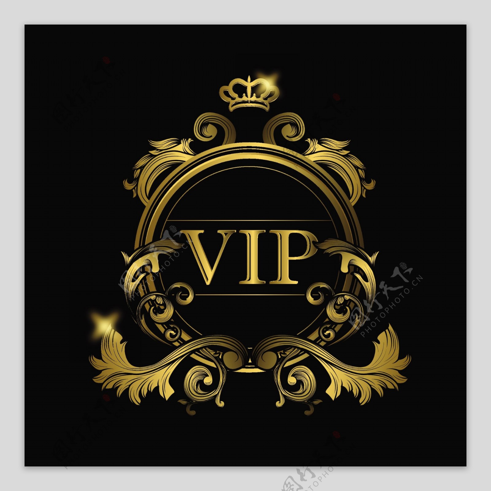 金色复古VIP图标