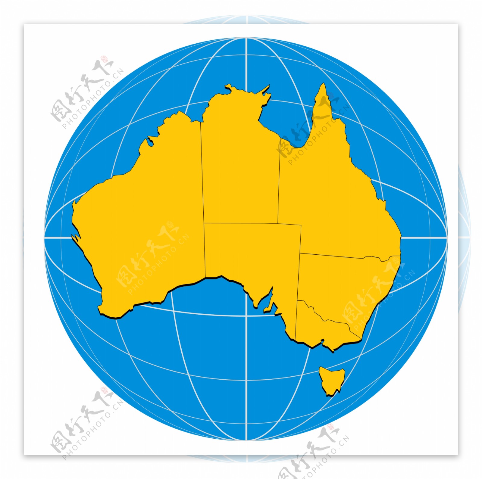 澳大利亚全球地图