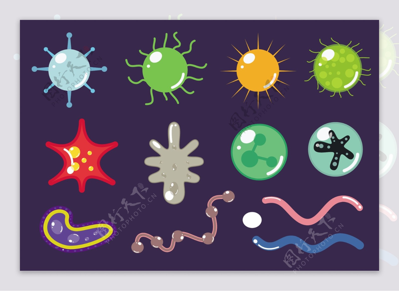 矢量手绘细菌