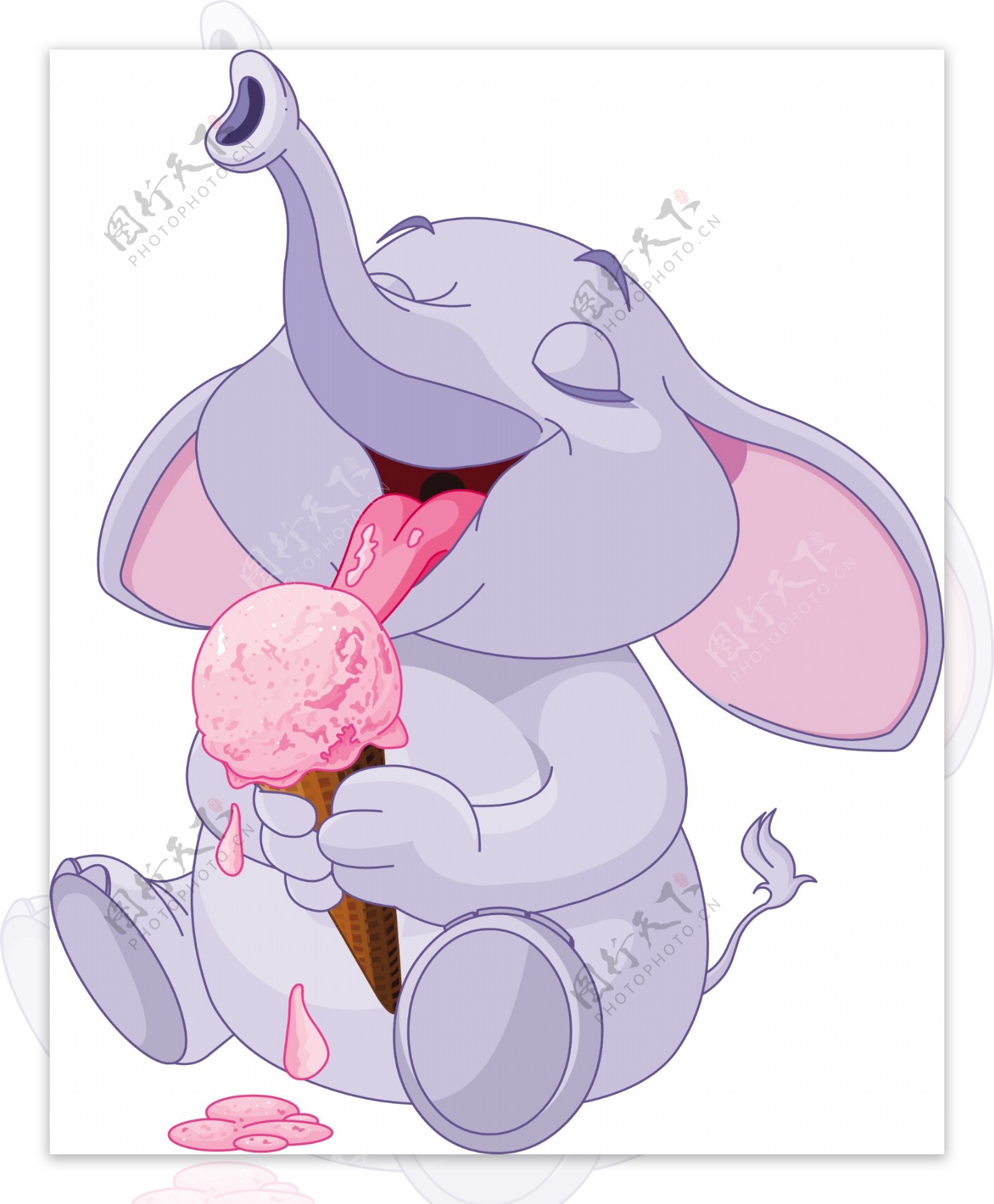 吃冰淇淋的大象