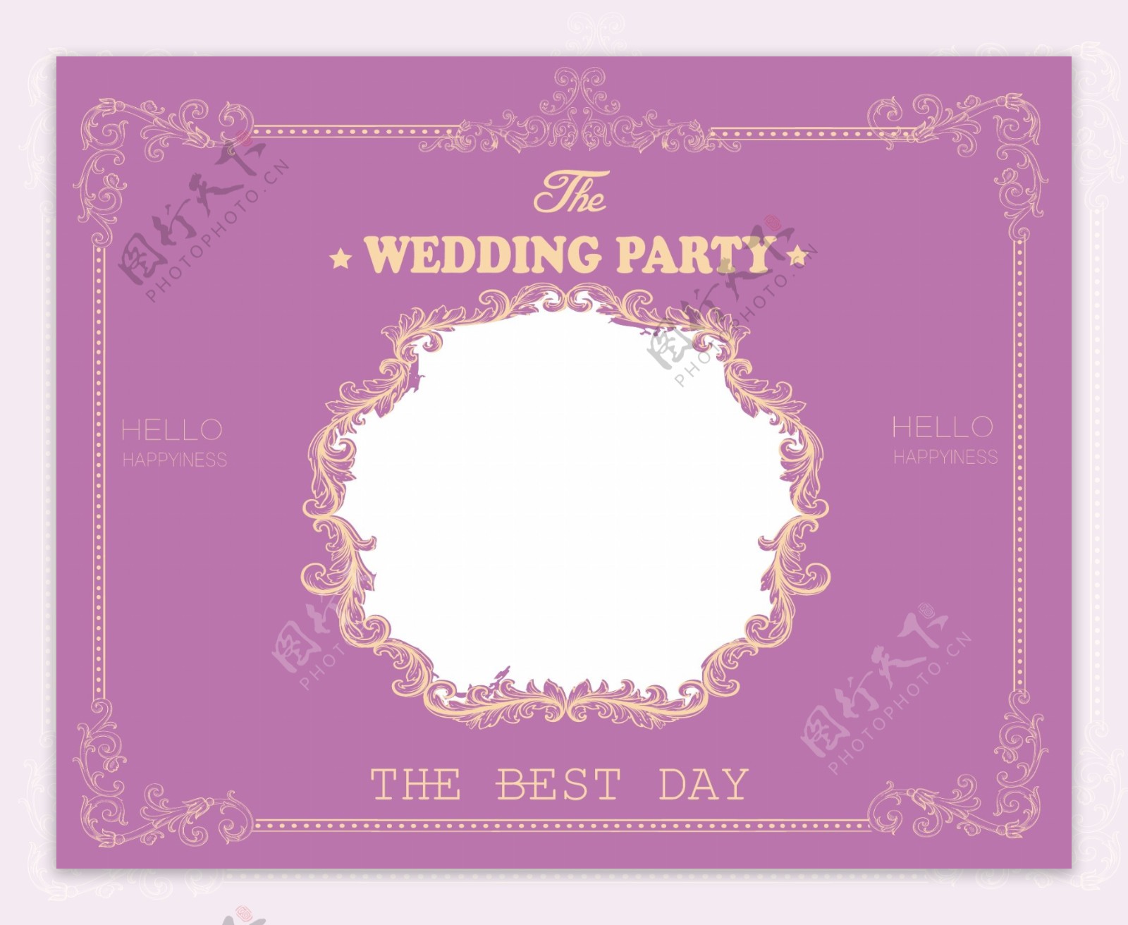 紫色婚礼喷绘