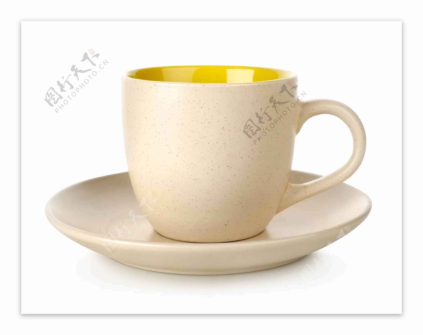 黄色咖啡杯子图片