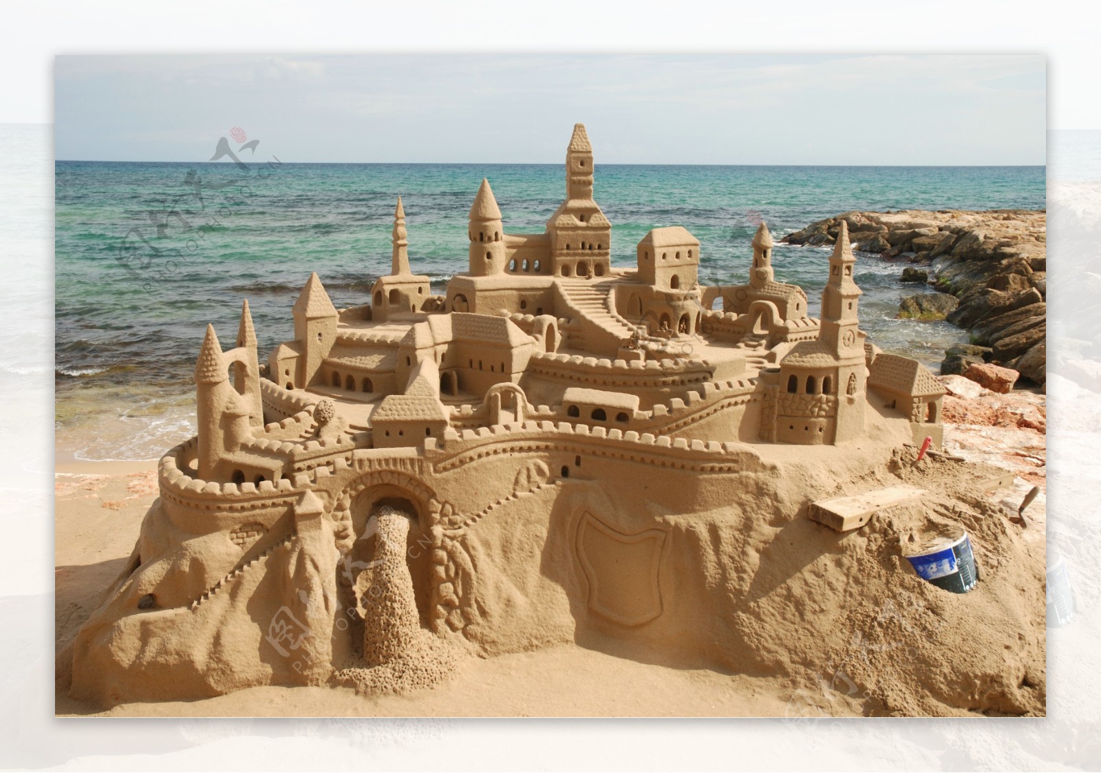 海岸的沙雕城堡