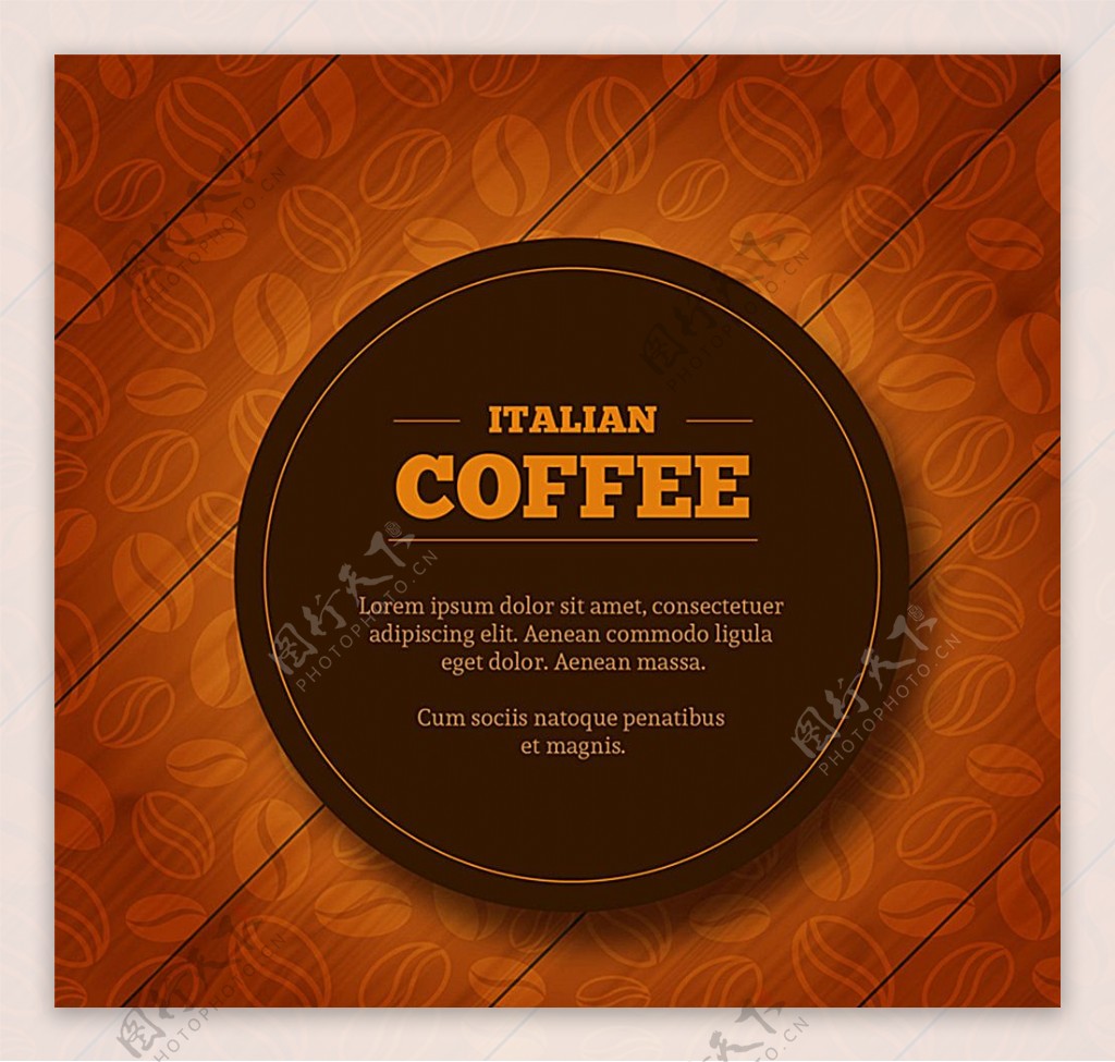 意大利咖啡标签背景矢量图图片