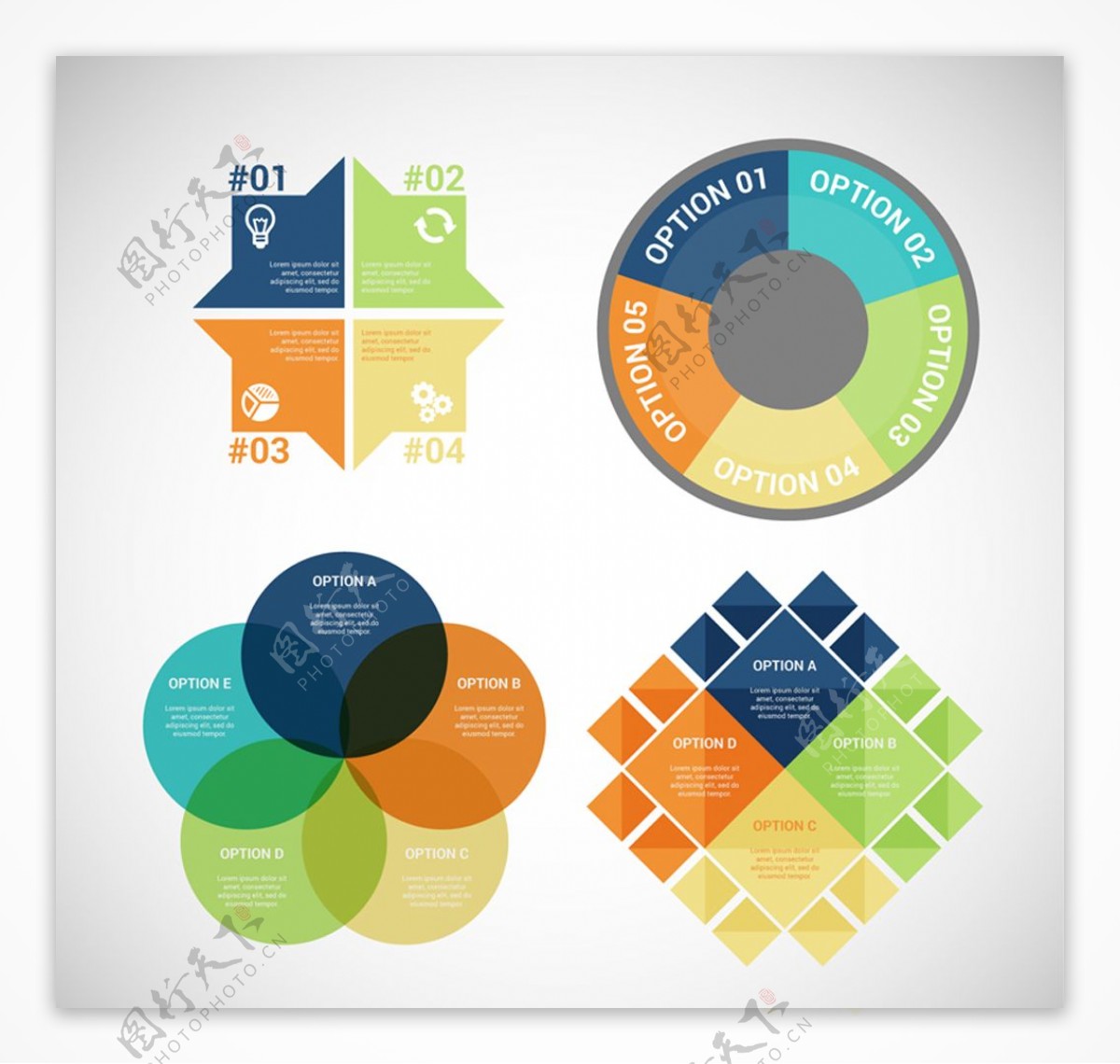 彩色商务信息图矢量图