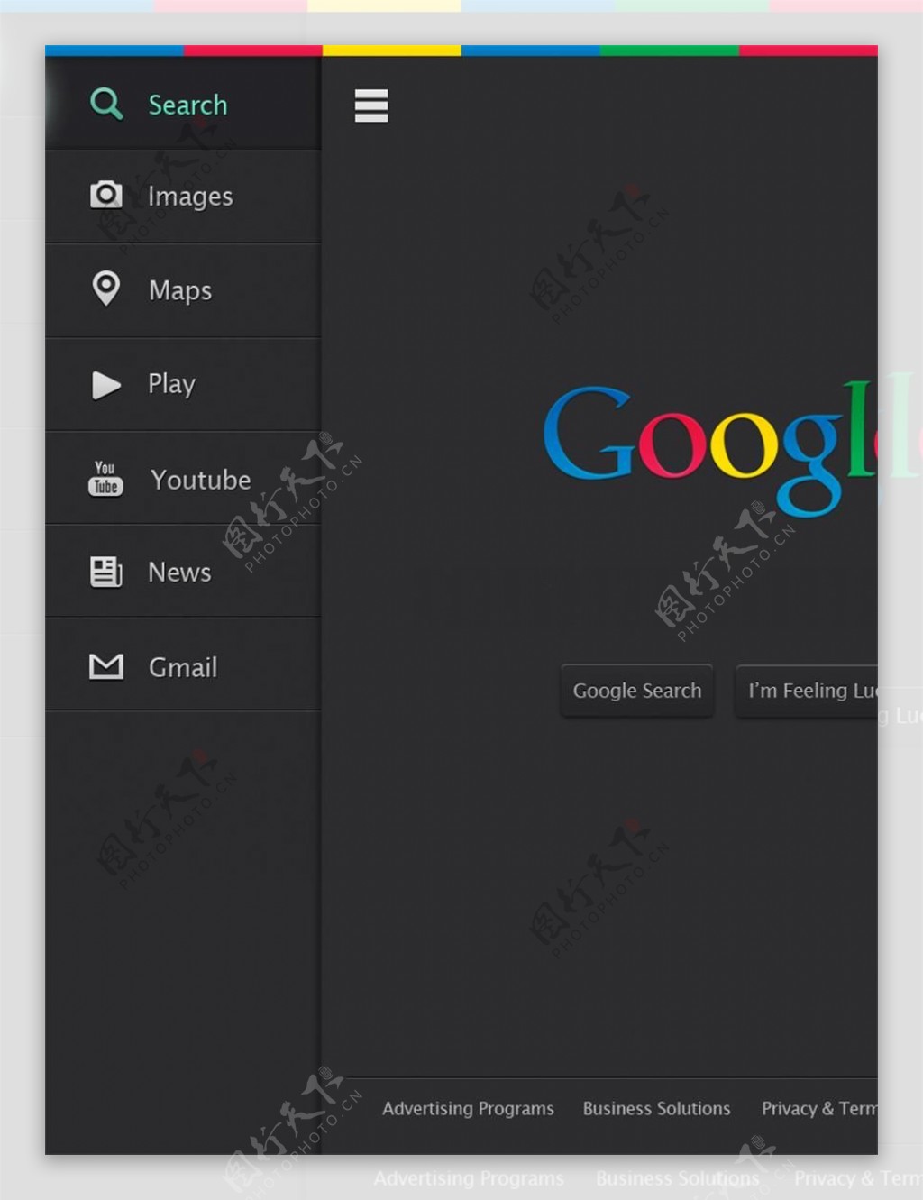 Google手机UI设计web模板下载